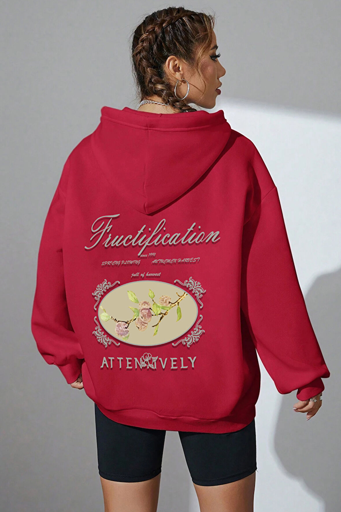 Unisex Oversize Fructification Baskılı Sweatshirt