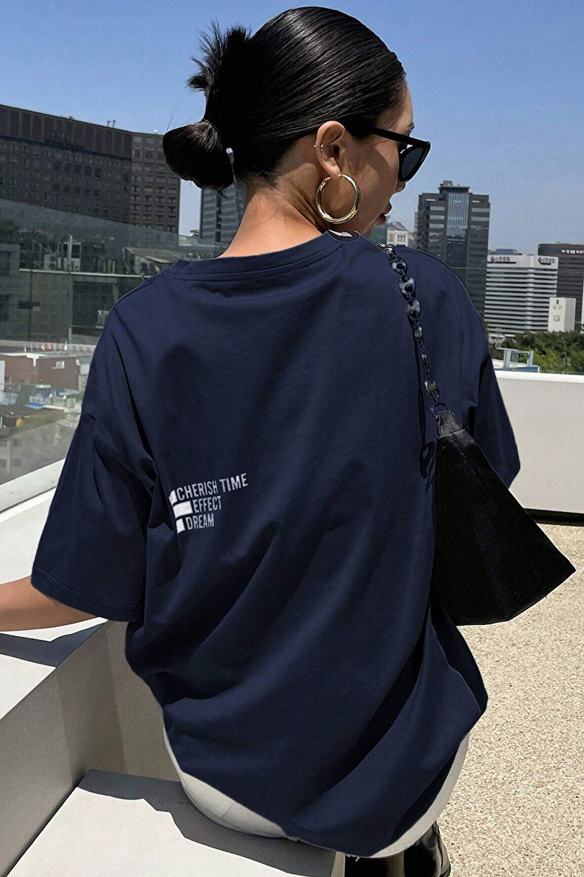 Uyguntarz Unisex Cherish Time Effect Dream Baskılı Tasarım Tshirt