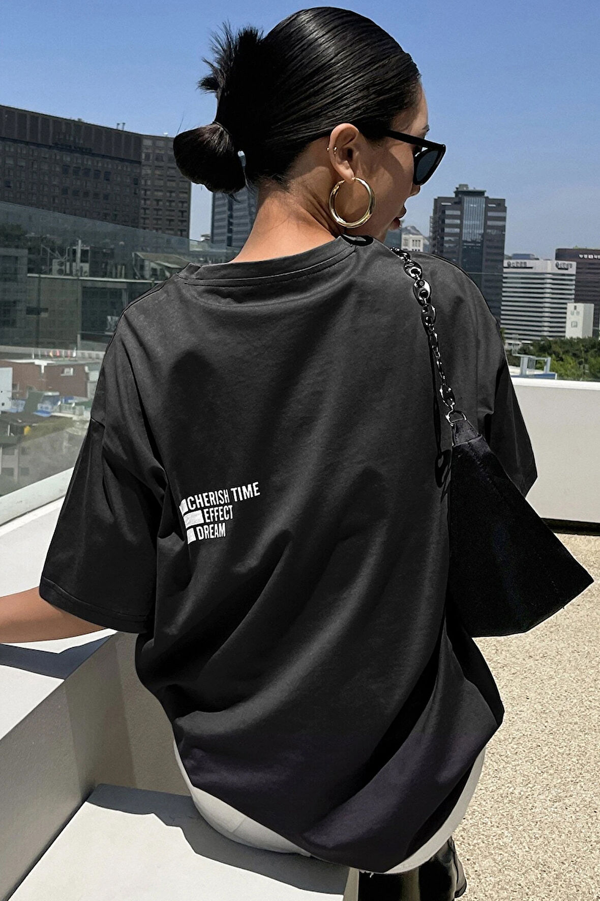 Uyguntarz Unisex Cherish Time Effect Dream Baskılı Tasarım Tshirt