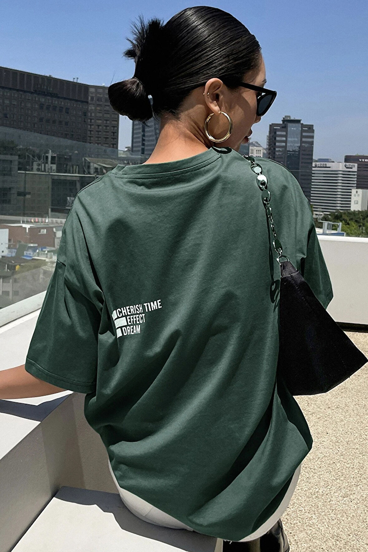 Uyguntarz Unisex Cherish Time Effect Dream Baskılı Tasarım Tshirt