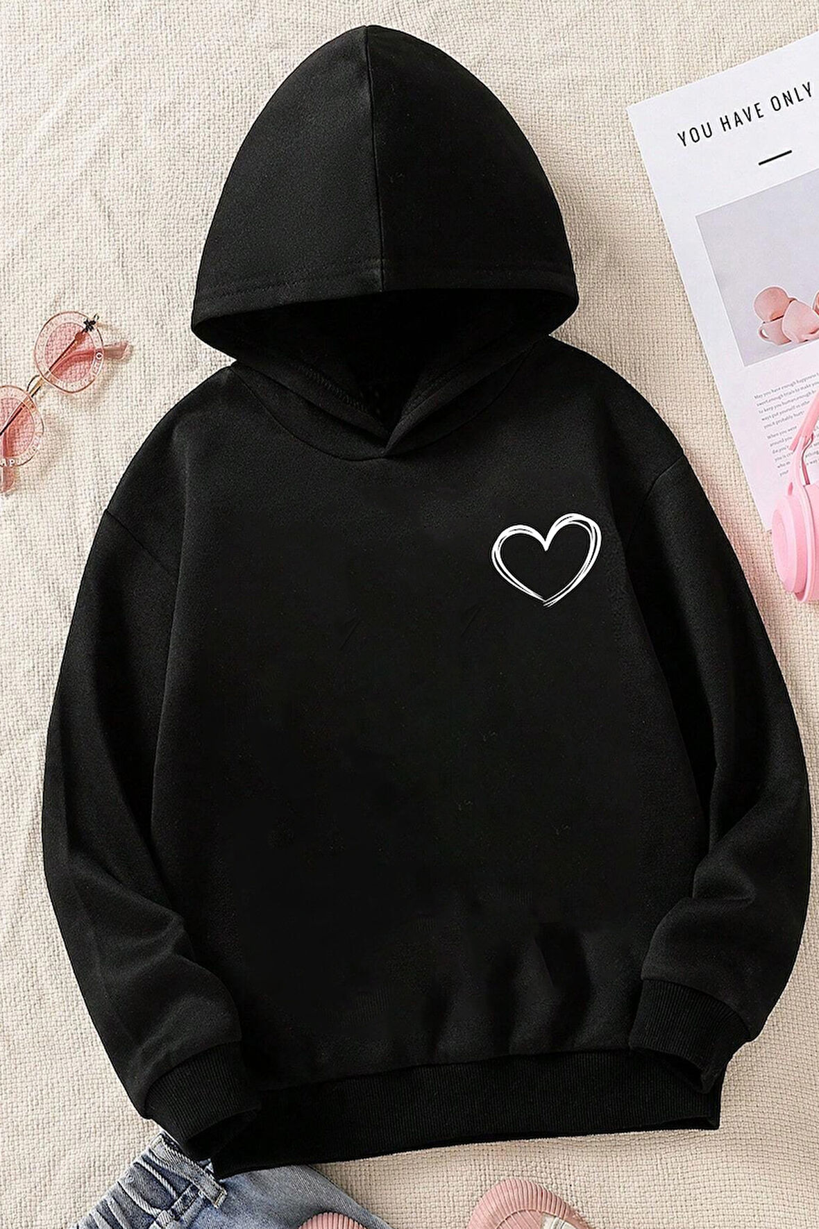 Uyguntarz Çocuk Kalp Baskılı Sweatshirt