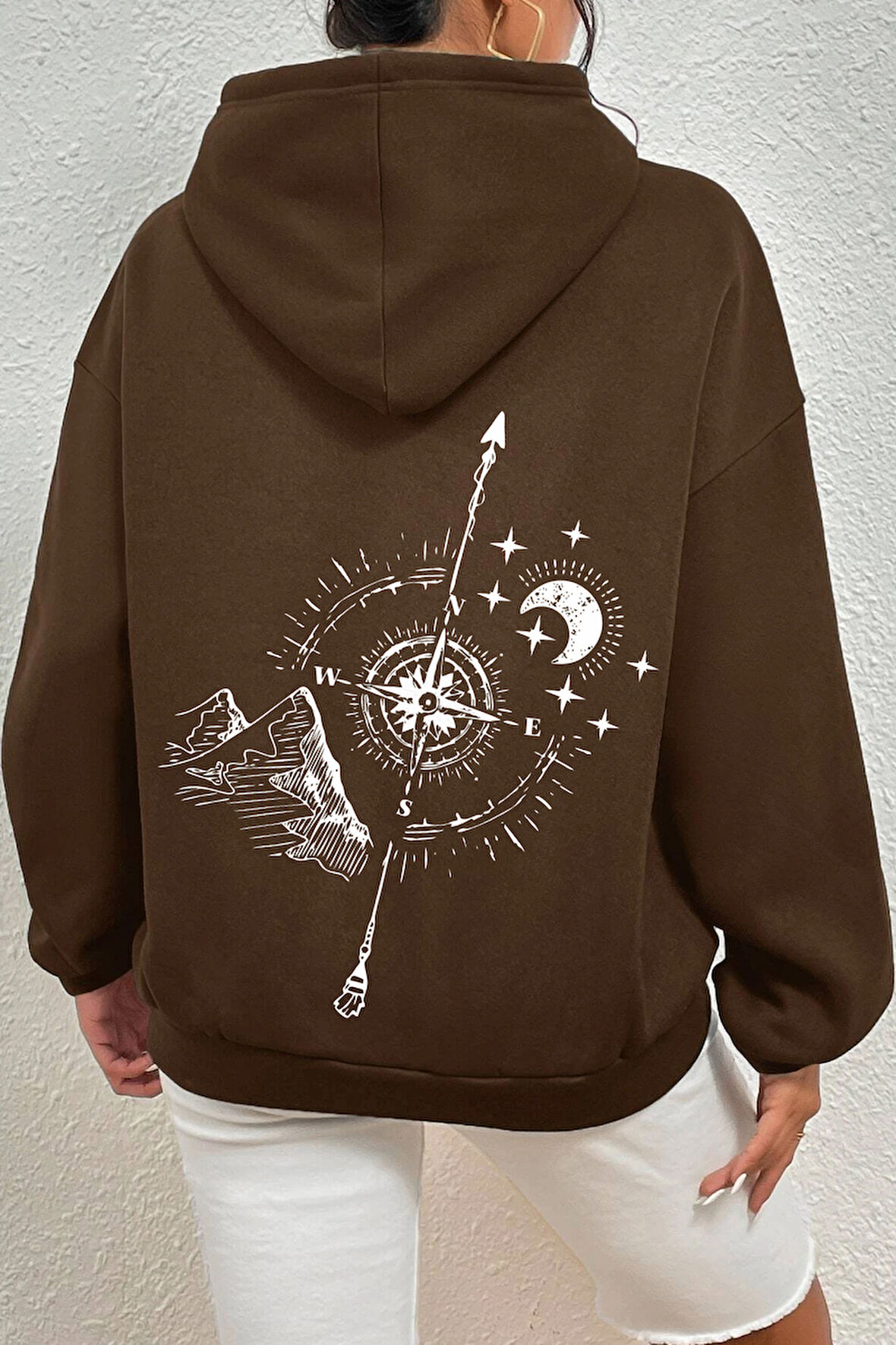 Uyguntarz Unisex Pusula Sırt Baskılı Sweatshirt