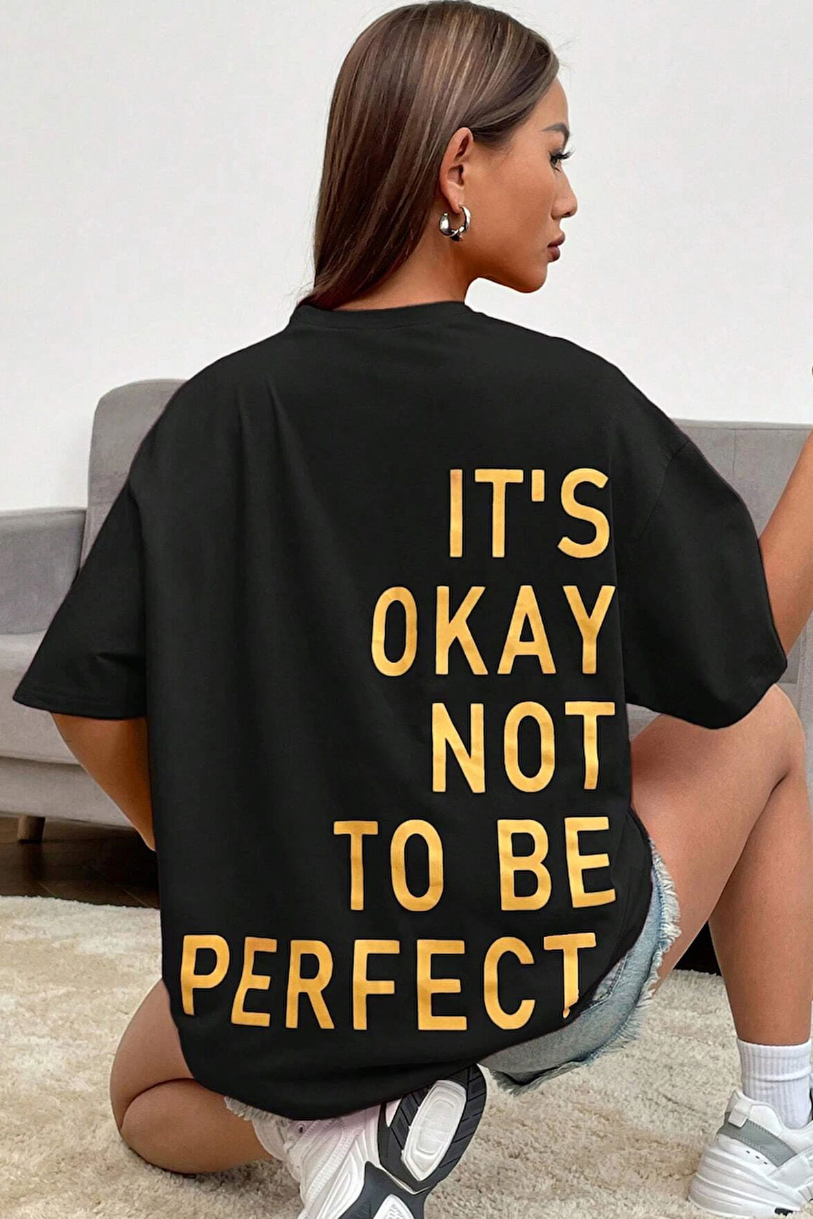 Uyguntarz Unisex It's Okay Baskılı Tasarım Tshirt
