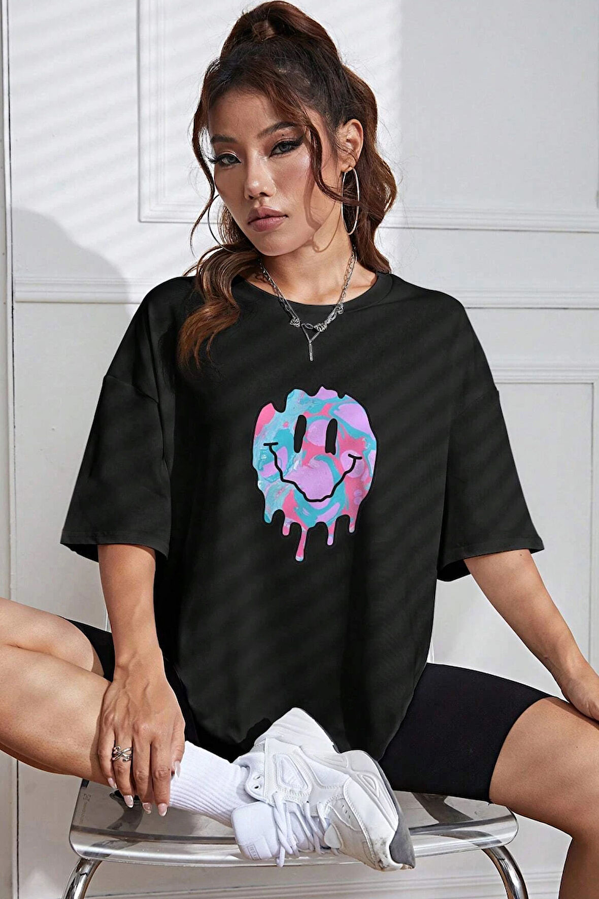 Uyguntarz Unisex Smile Baskılı Tasarım Tshirt