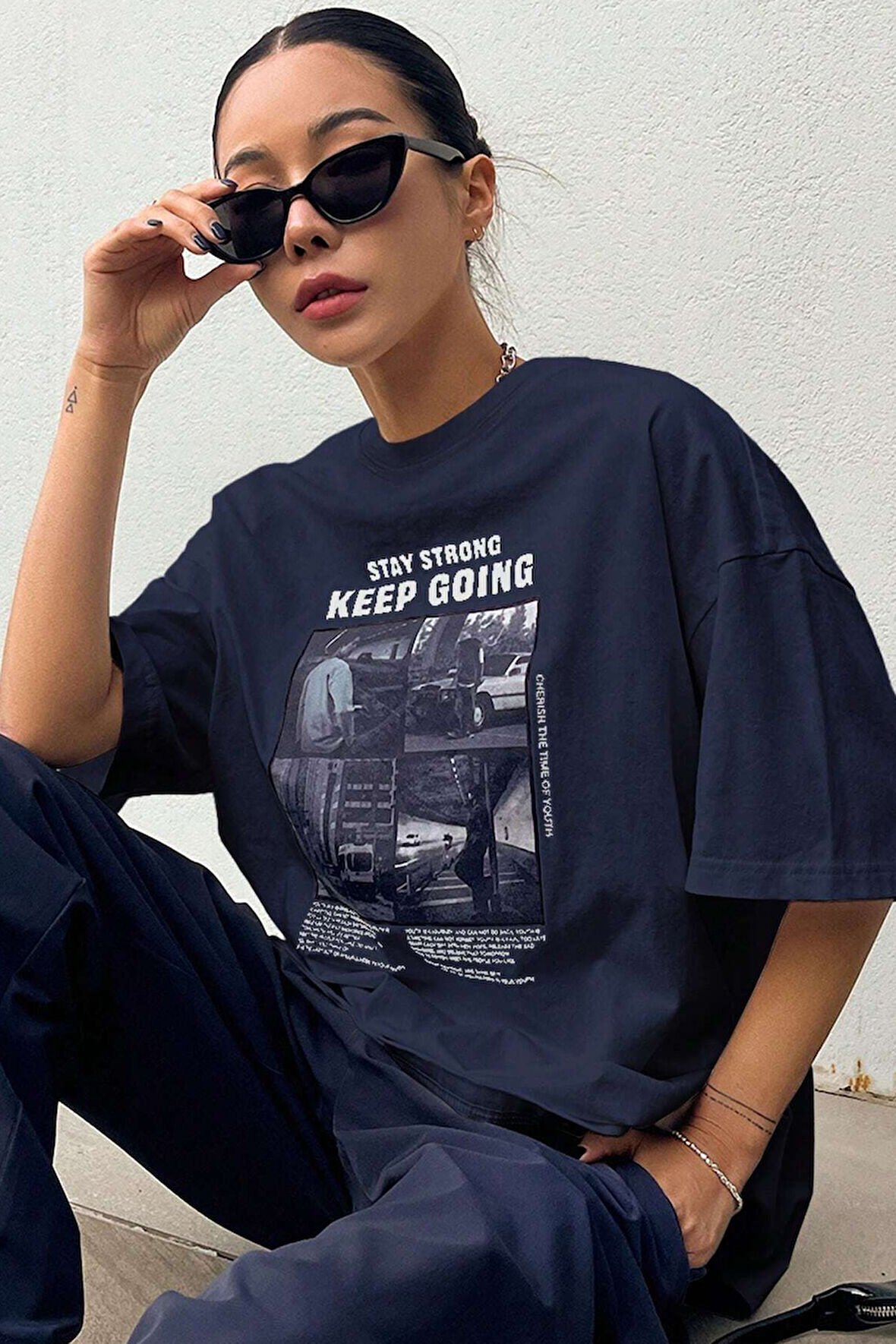 Uyguntarz Unisex KeepGoing Baskılı Tasarım Tshirt