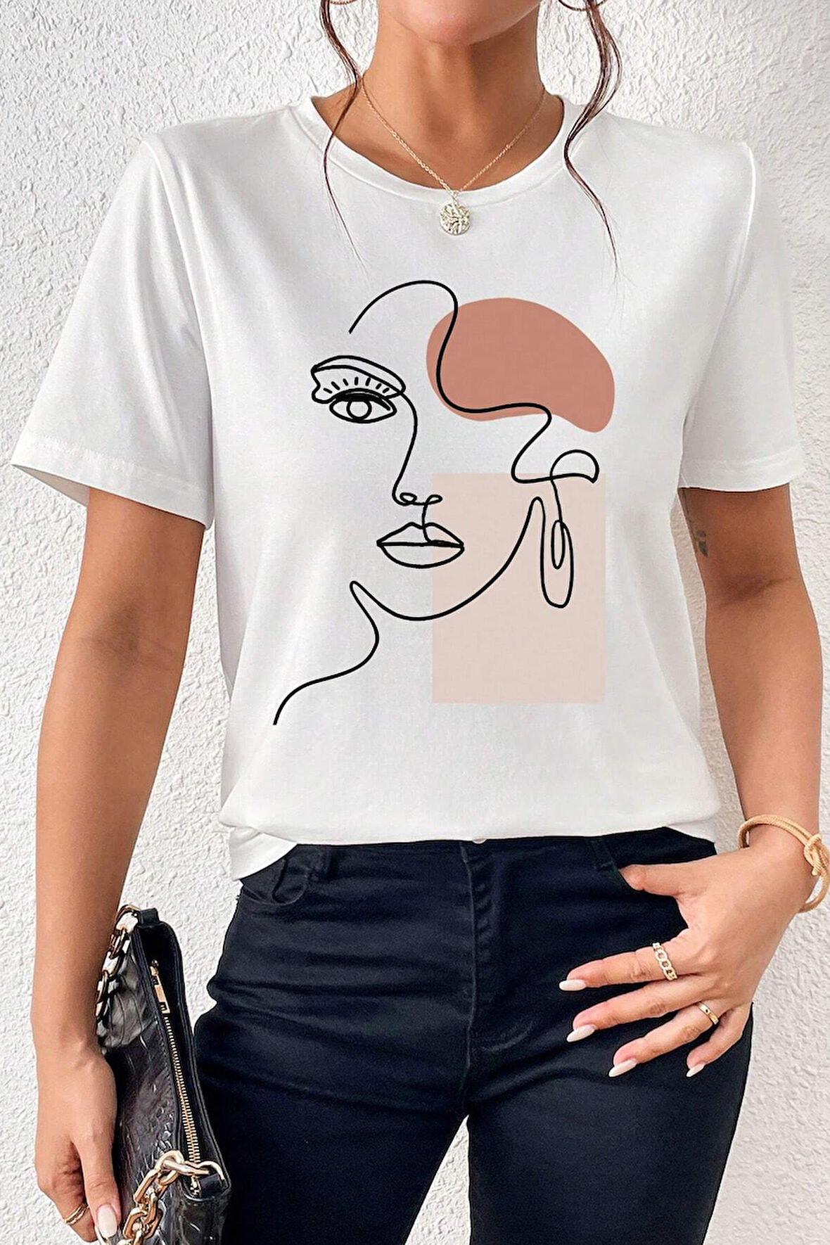 Uyguntarz Unisex Make Up Siluet Baskılı Tasarım Tshirt