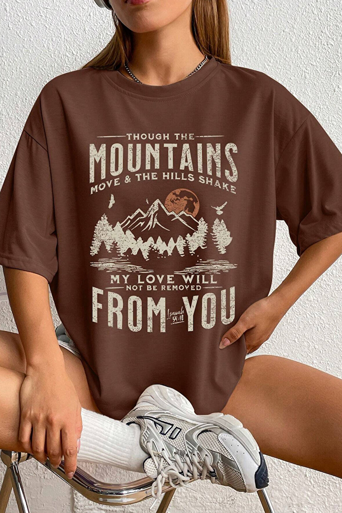 Uyguntarz Unisex Mountains Baskılı Tasarım Tshirt