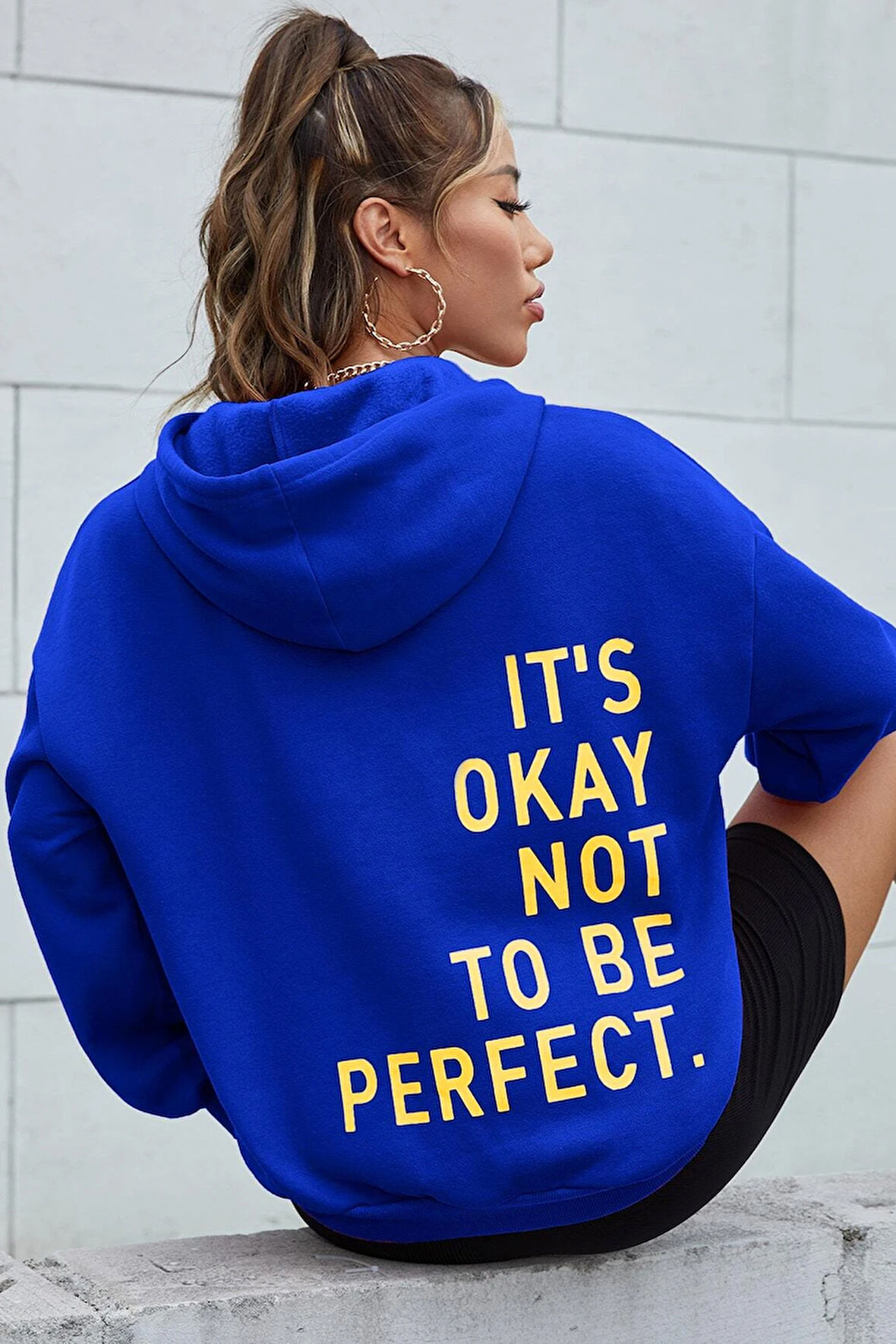 Uyguntarz Sırt It's Okay Not To Be Perfect Baskılı Sweatshirt
