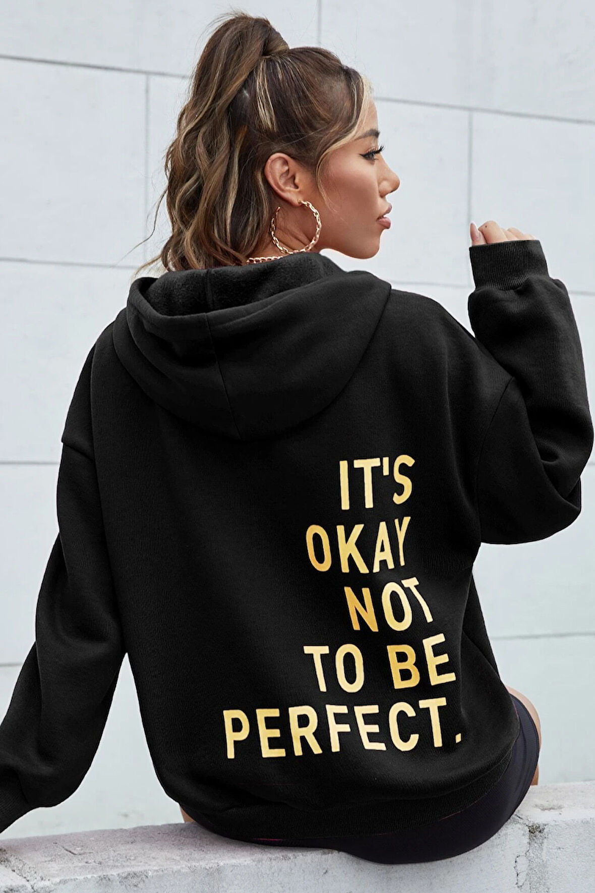 Uyguntarz Sırt It's Okay Not To Be Perfect Baskılı Sweatshirt