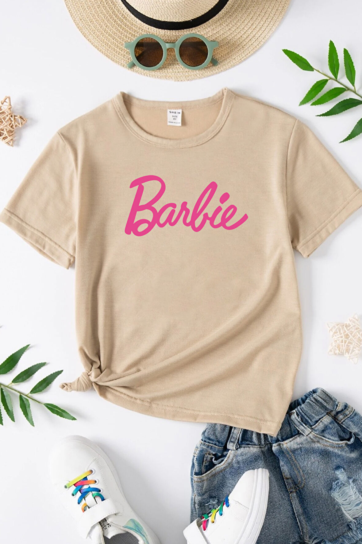 Çocuk Barbie Baskılı Pamuklu Tshirt