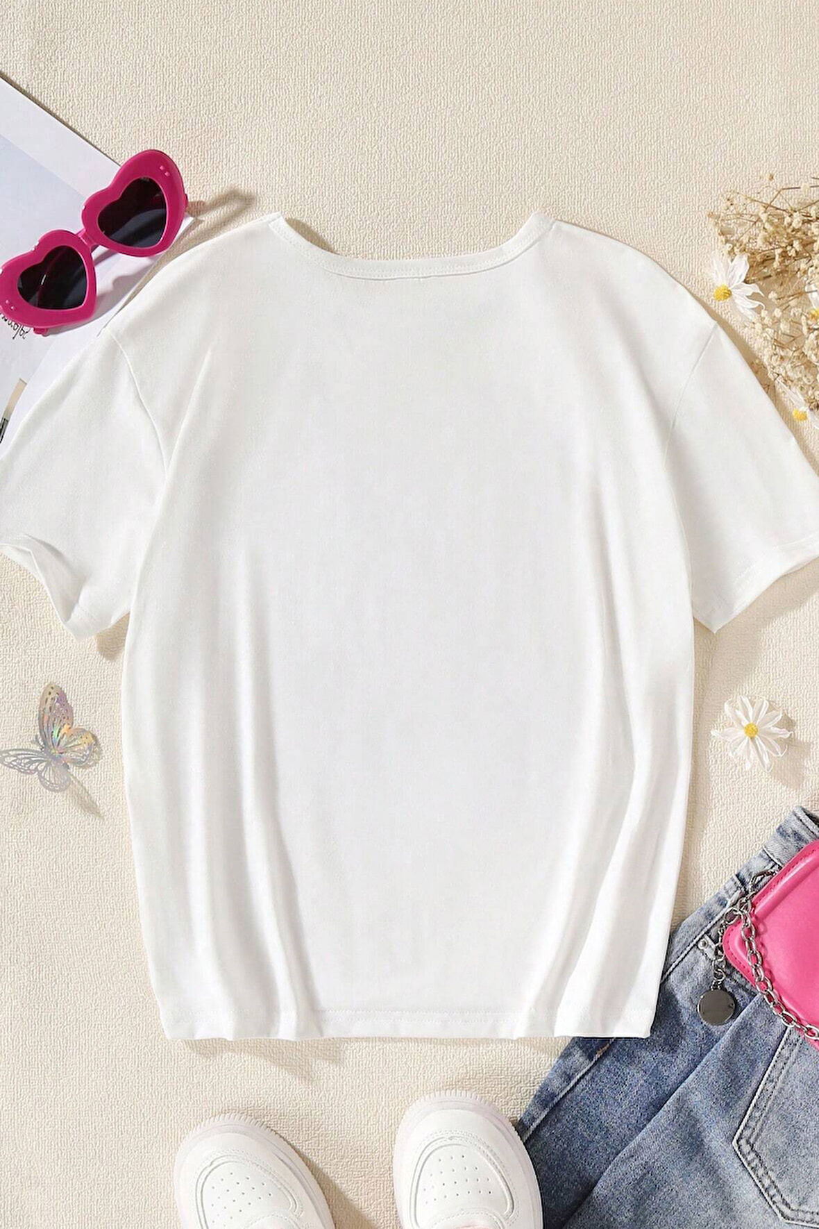 Çocuk Barbie Baskılı Pamuklu Tshirt