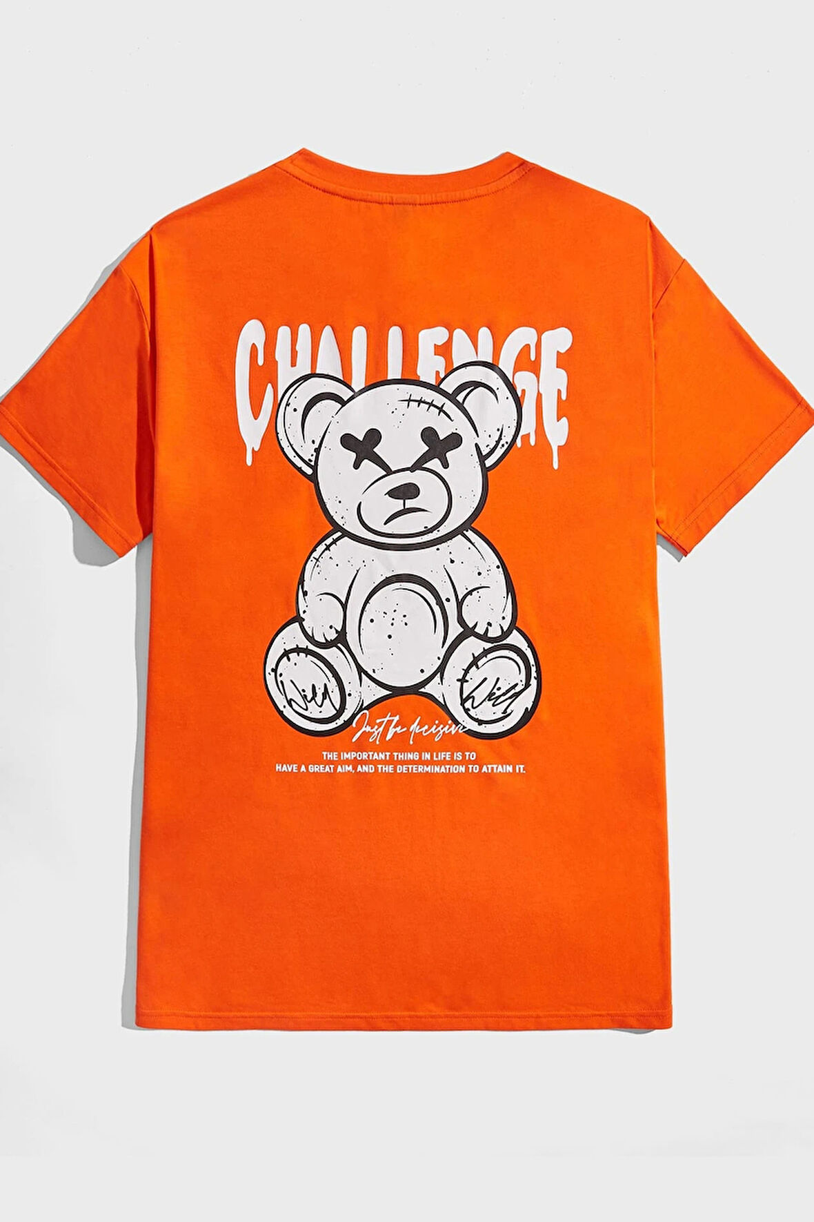 Uyguntarz Unisex Chalenge Sırt Baskılı Tasarım Tshirt