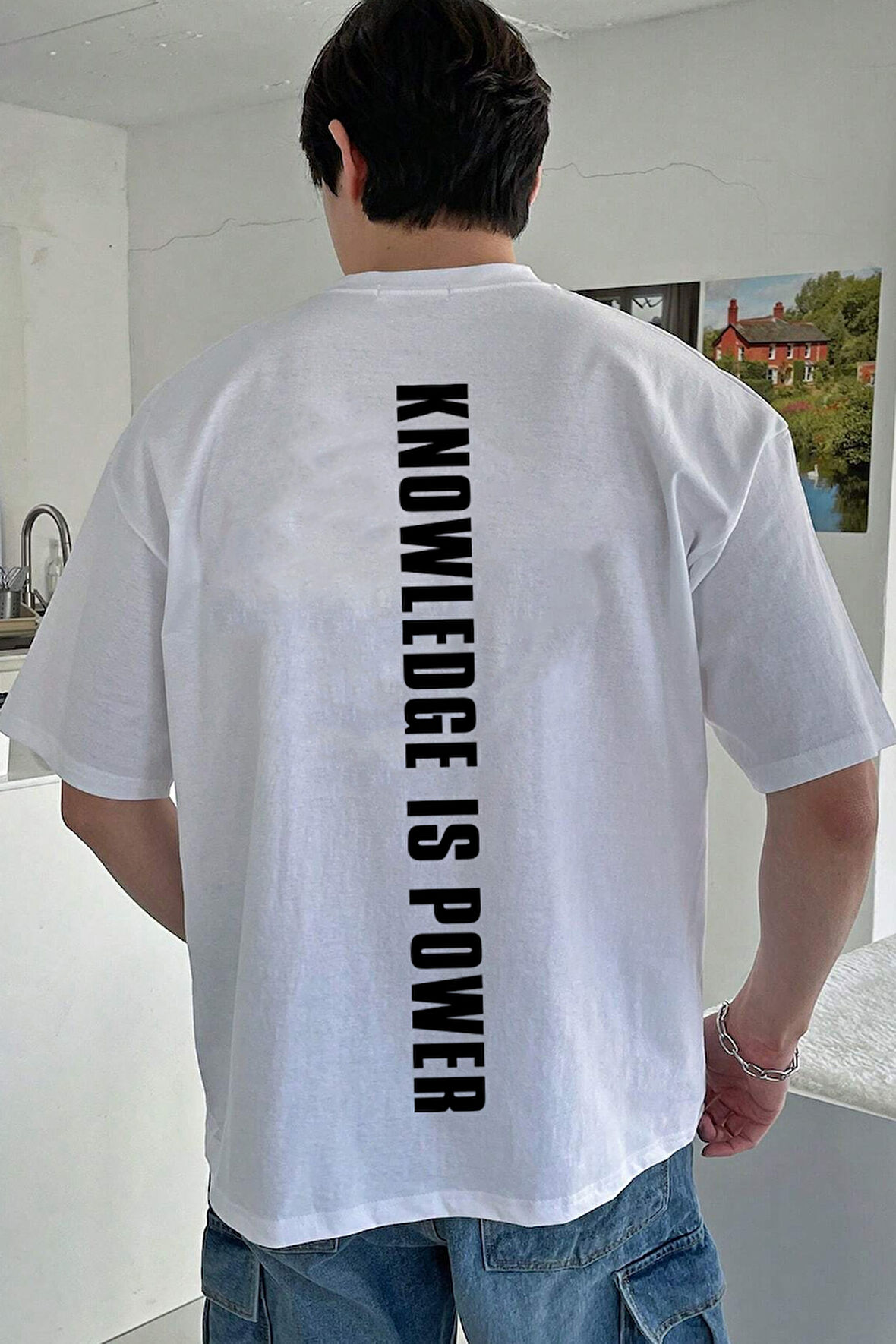 Uyguntarz Unisex Knowledge is Power Baskılı Tasarım Tshirt