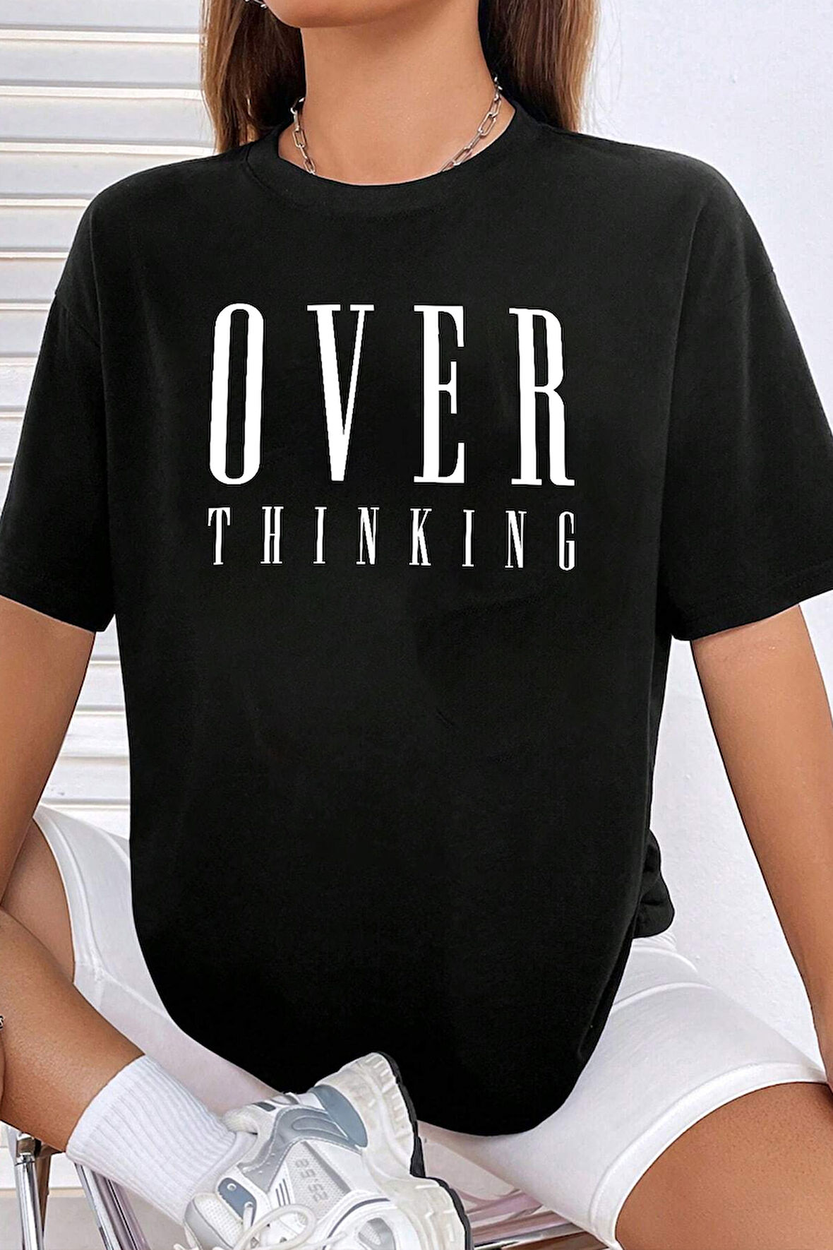 Uyguntarz Unisex Over Thinking Baskılı Tasarım Tshirt
