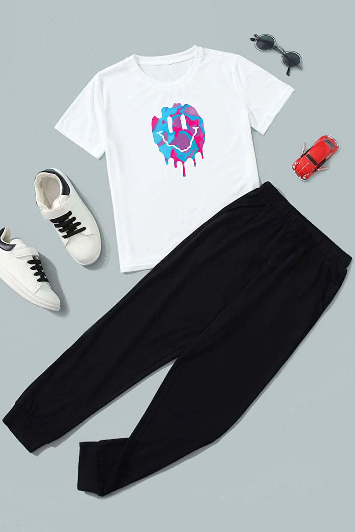 Uyguntarz Çocuk Smile Emoji Alt - Üst Eşofman Takımı