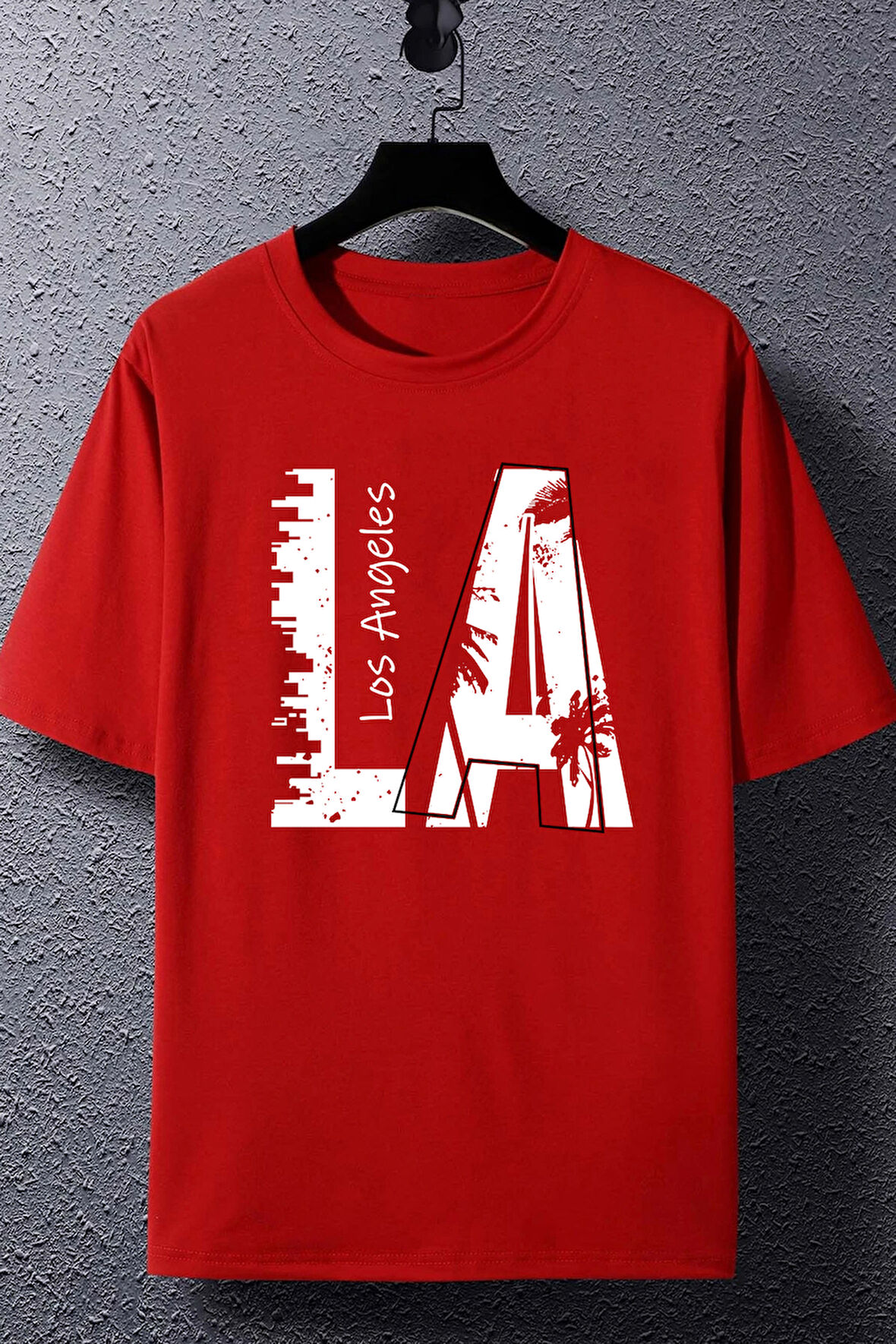 Uyguntarz Unisex Los Angles Baskılı Tasarım Tshirt