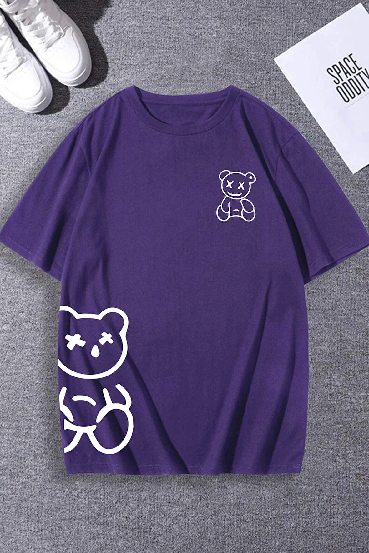 Uyguntarz Unisex Draw Bear Baskılı Tasarım Tshirt