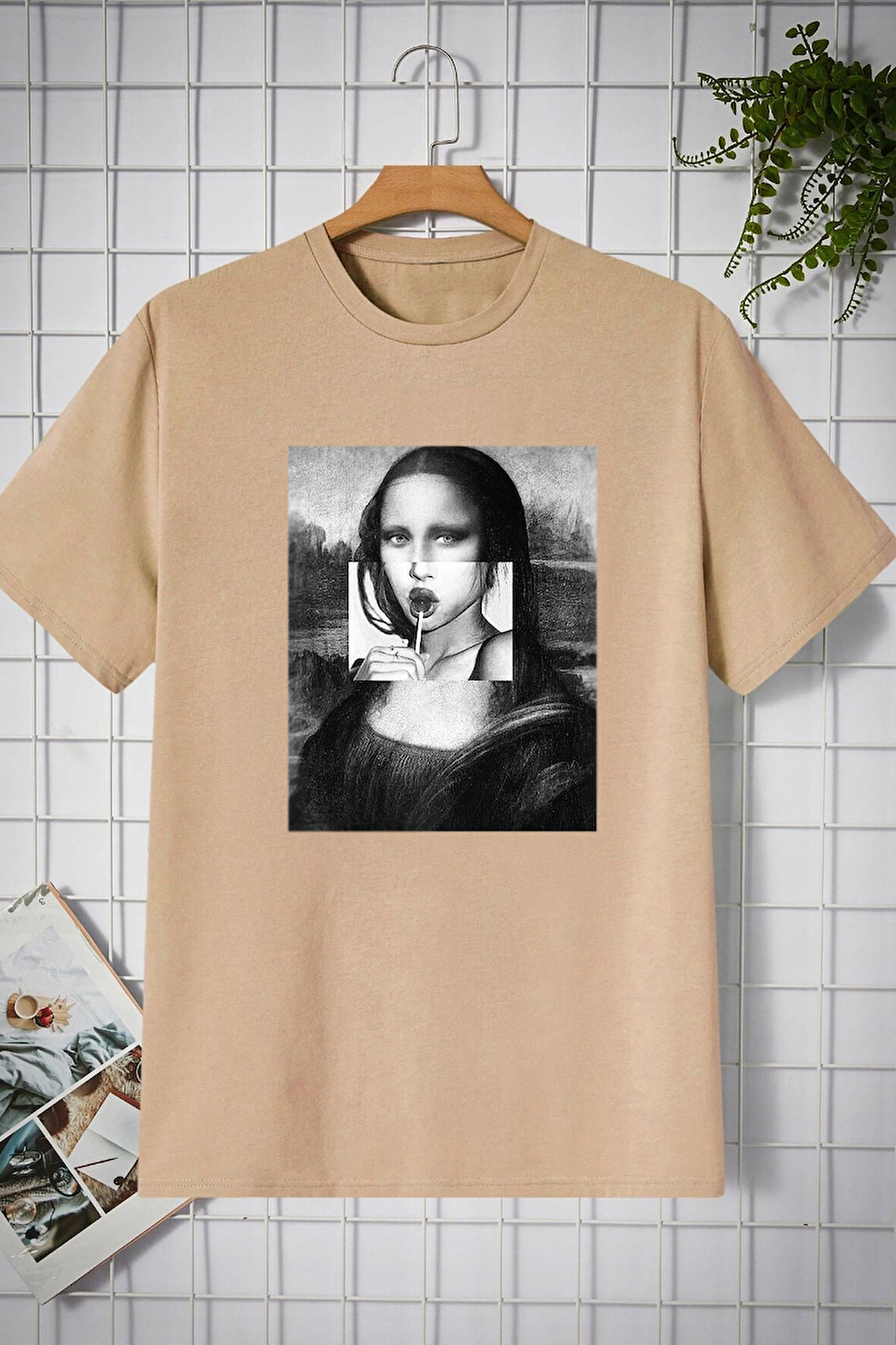 Uyguntarz Unisex Mona Lisa Baskılı Tasarım Tshirt