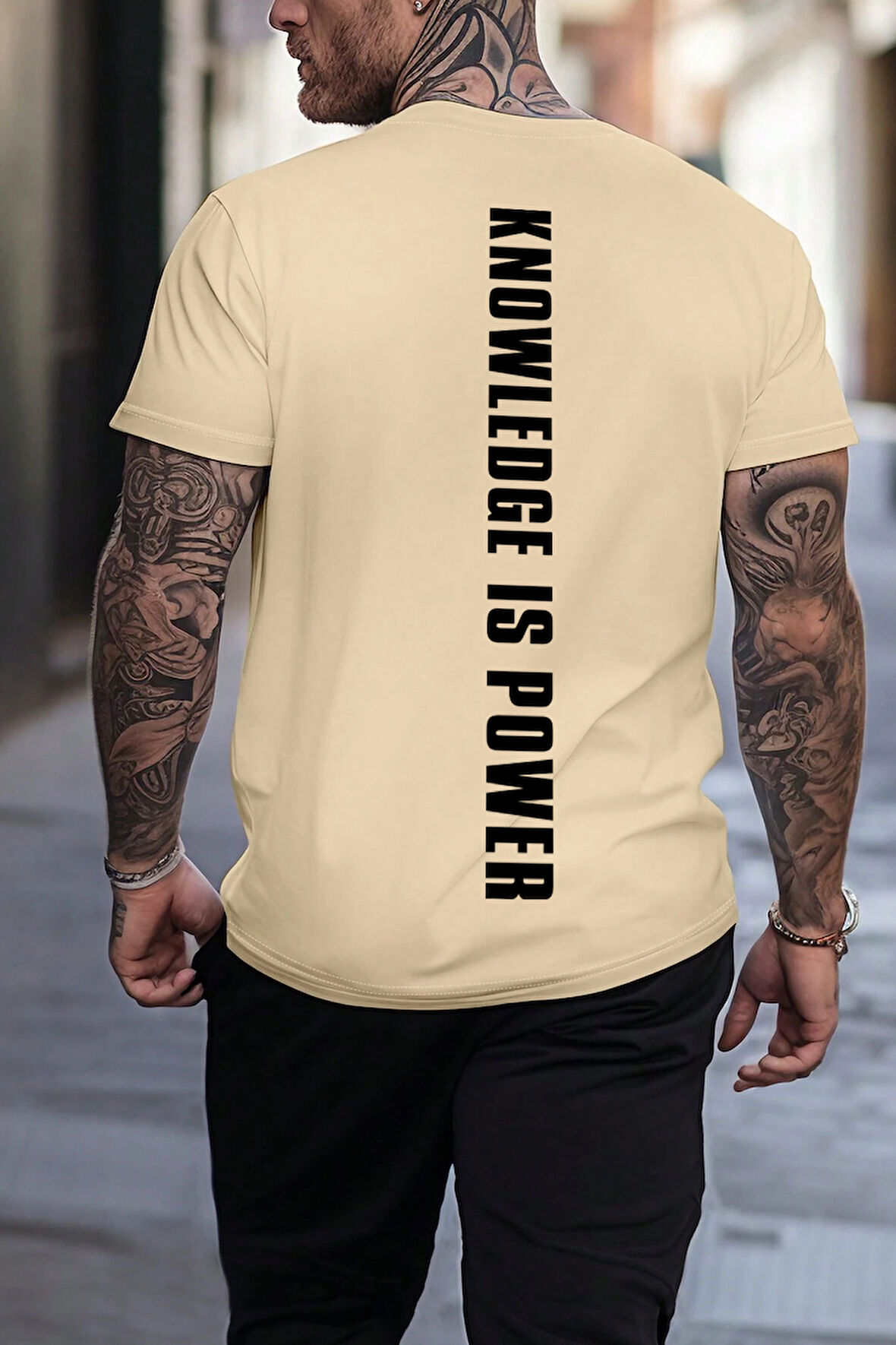 Uyguntarz Unisex Knowledge is Power Baskılı Tasarım Tshirt