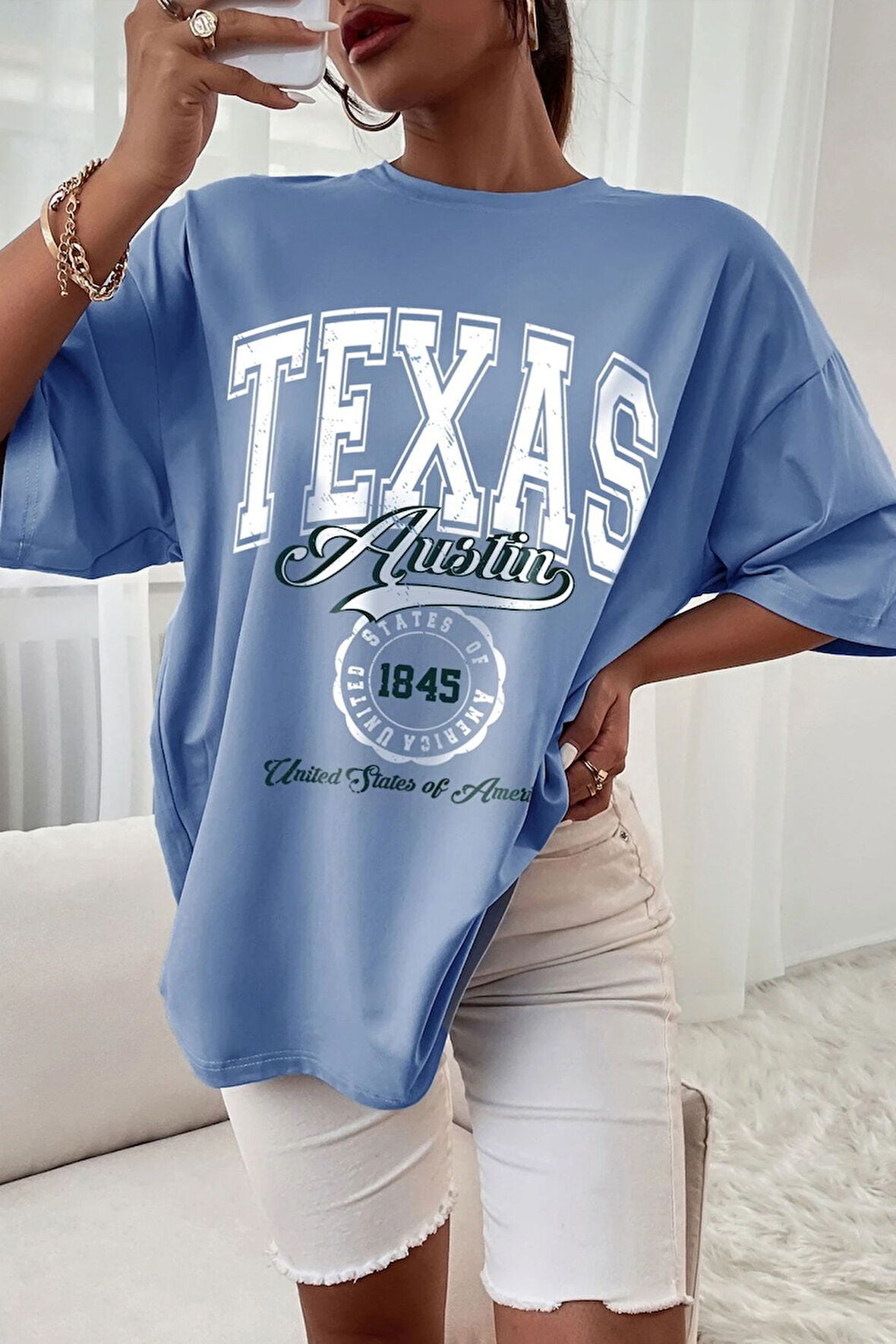 Unisex Texas Tasarım Tshirt