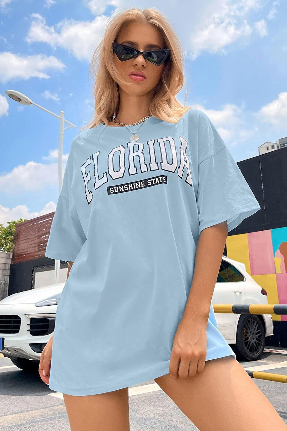 Uyguntarz Unisex Florida Baskılı Tasarım Tshirt