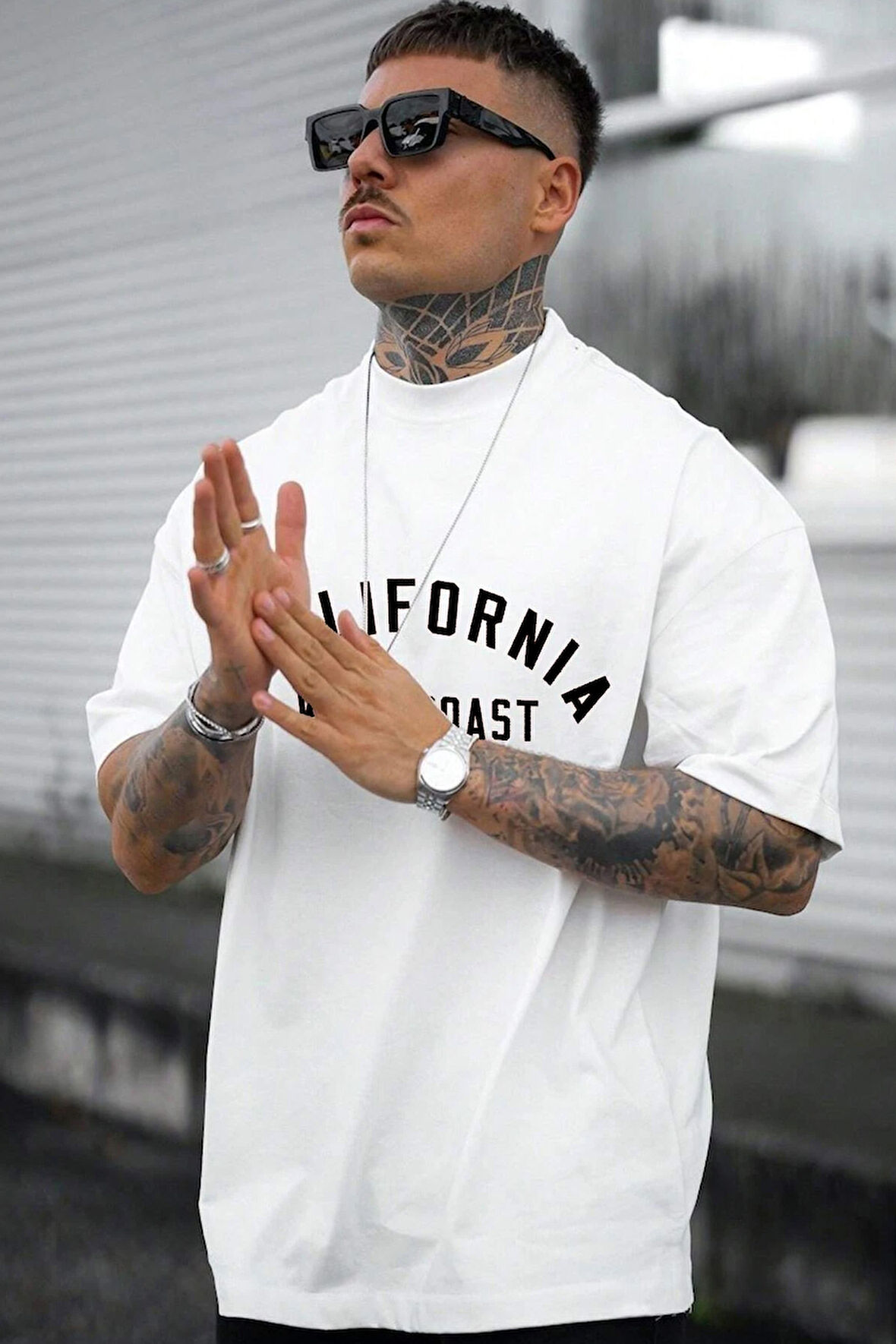 Uyguntarz Unisex West Coast Baskılı Oversize Tshirt