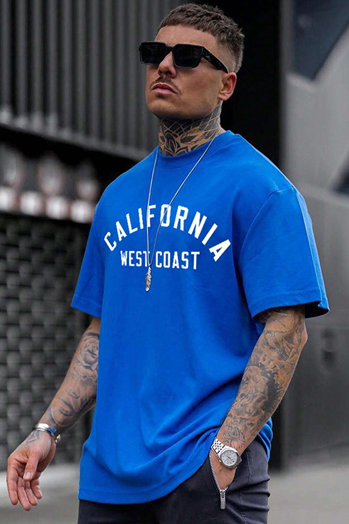 Uyguntarz Unisex West Coast Baskılı Oversize Tshirt