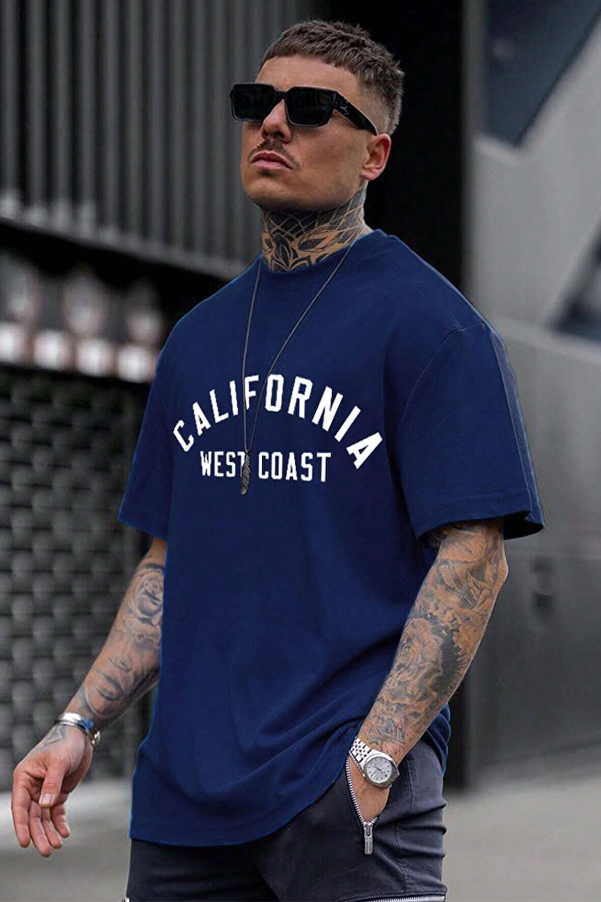 Uyguntarz Unisex West Coast Baskılı Oversize Tshirt