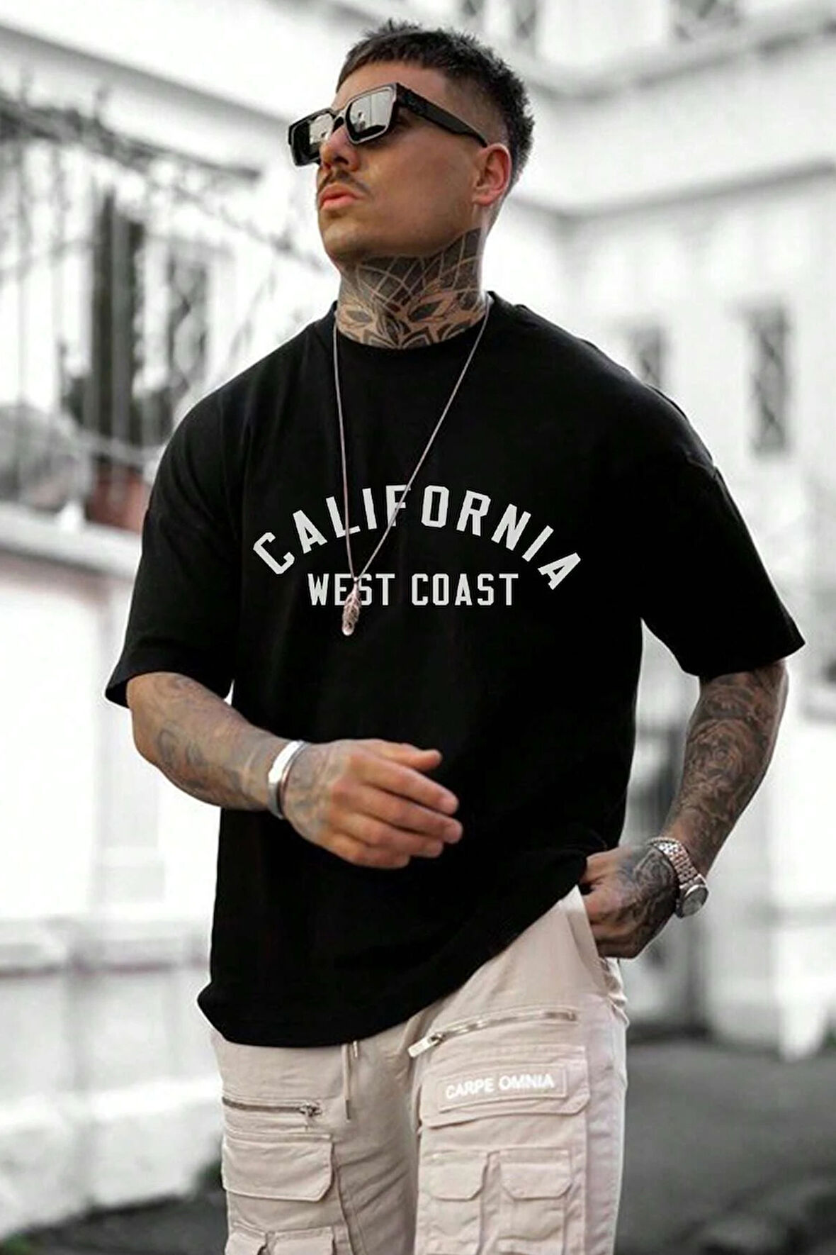 Uyguntarz Unisex West Coast Baskılı Oversize Tshirt