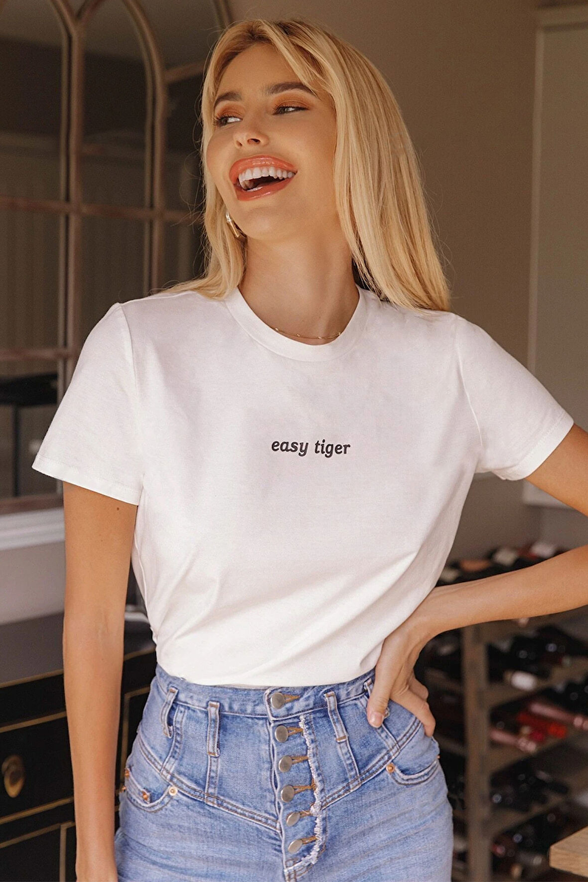 Uyguntarz Unisex Easy Tiger Baskılı Oversize Tshirt