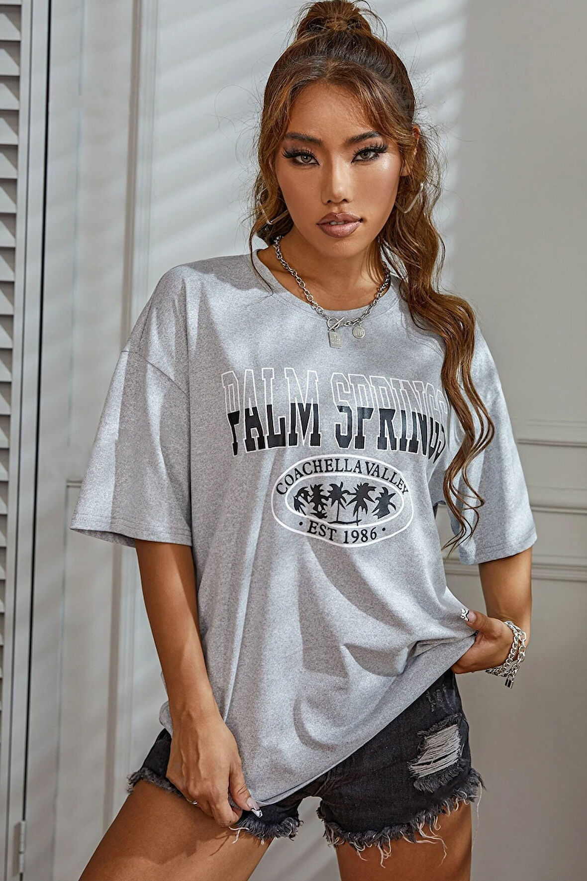 Uyguntarz Unisex Palm Springs Baskılı T-shirt