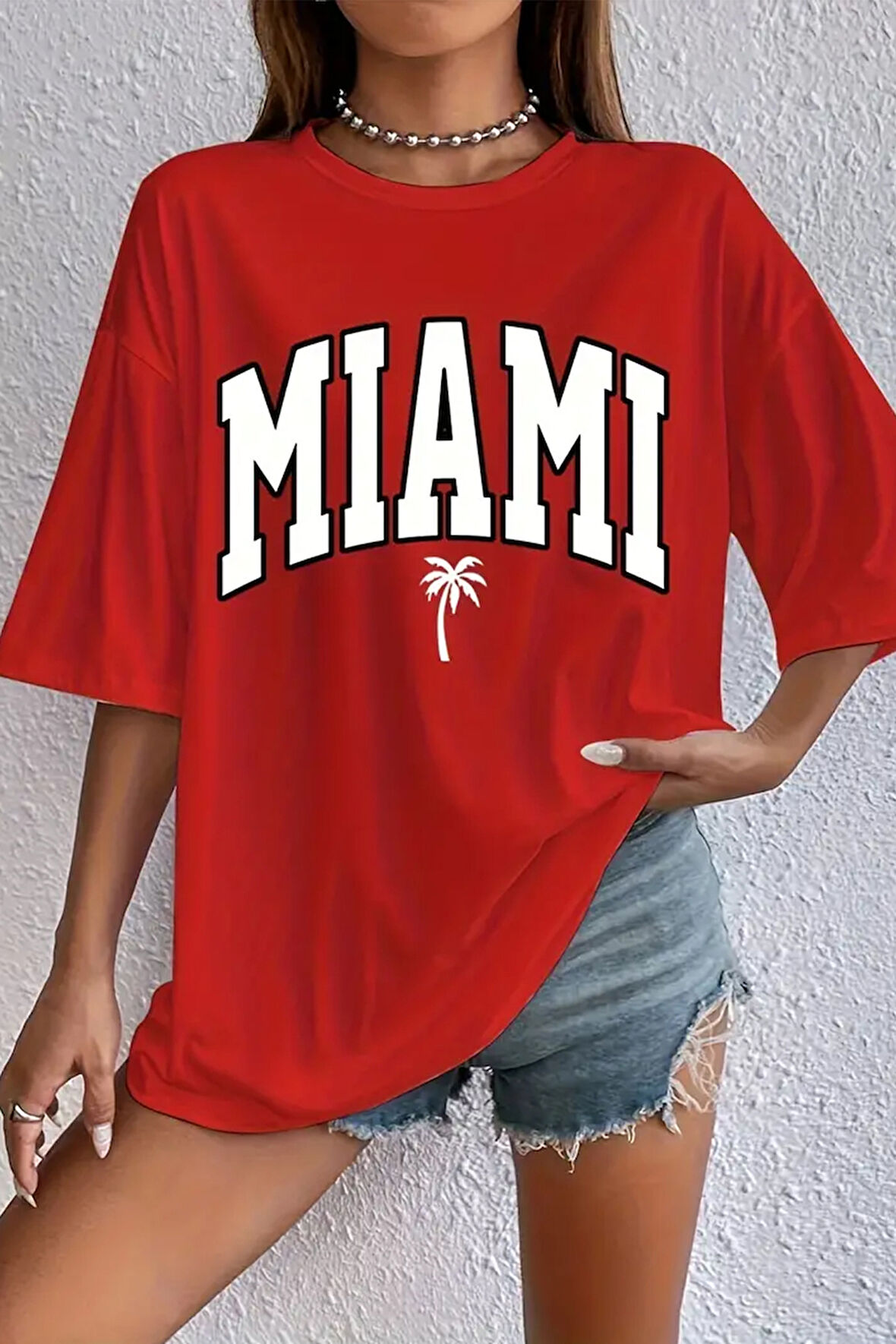 Uyguntarz Unisex Miami Baskılı Tasarım Tshirt