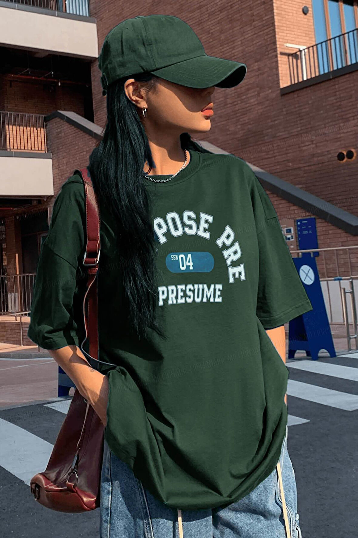 Uyguntarz Unisex Suppose Pre Baskılı Oversize Tshirt