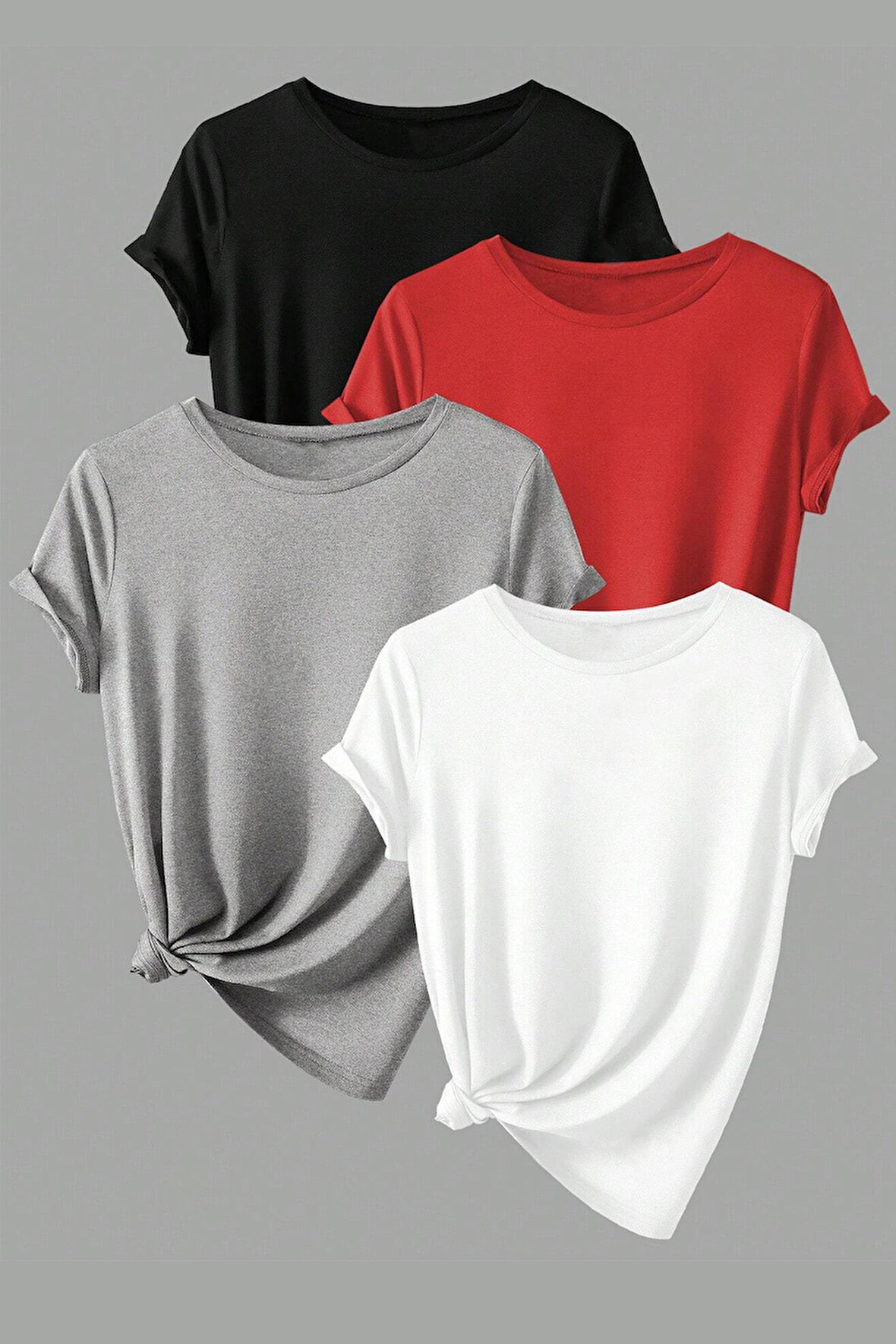 Unisex Basic Model 4'lu Tshirt