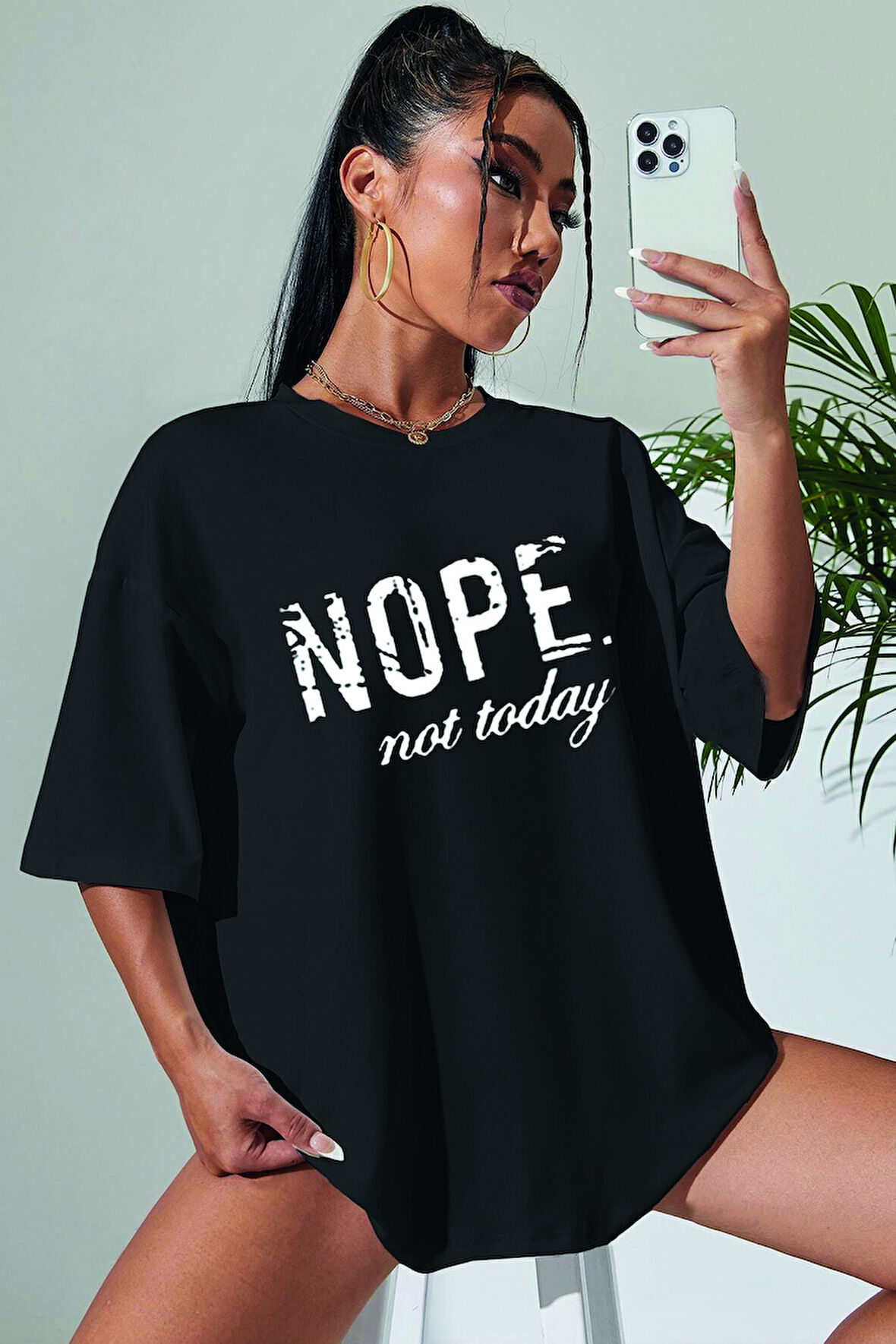 Uyguntarz Unisex Not Today Baskılı T-shirt