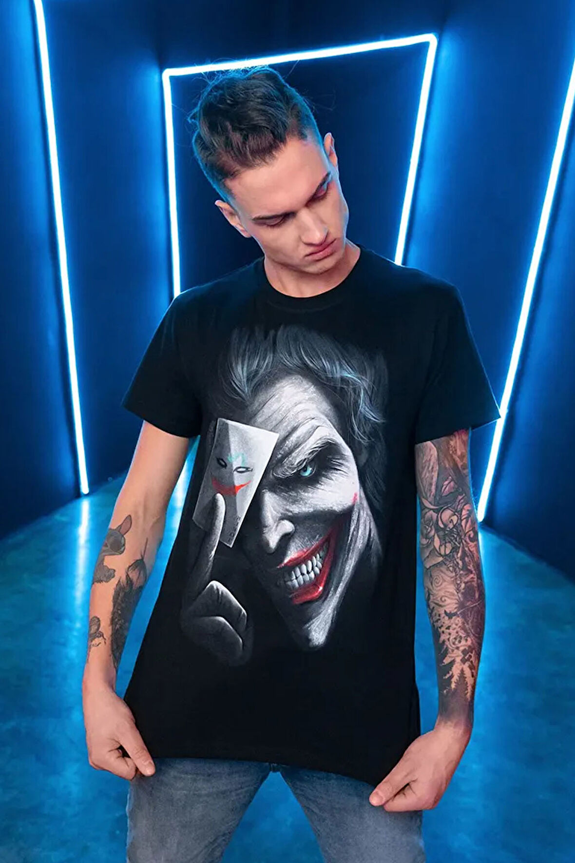 Uyguntarz Unisex Joker Baskılı Oversize Tshirt