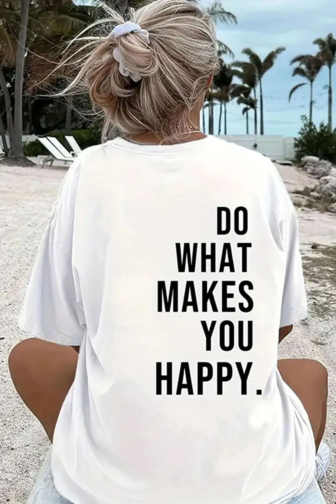 Uyguntarz Unisex Sırt Baskılı Do What Oversize Tshirt