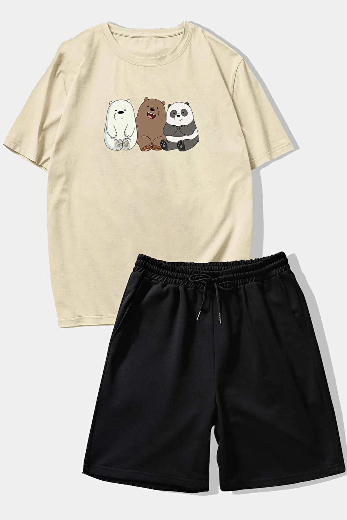 Uyguntarz Kafadar Ayılar Baskı Şort Takım