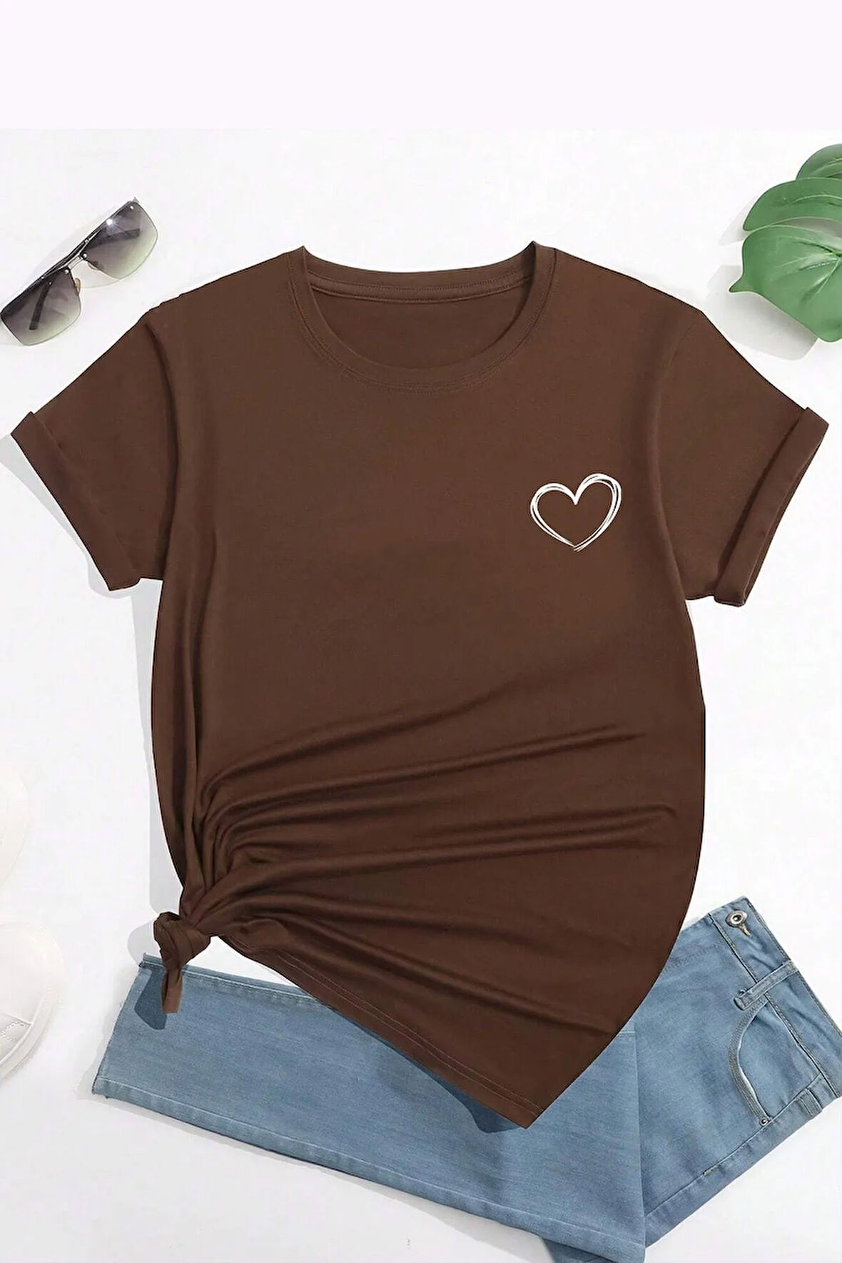 KOPYA - Unisex Hearts Baskılı Tasarım Tshirt