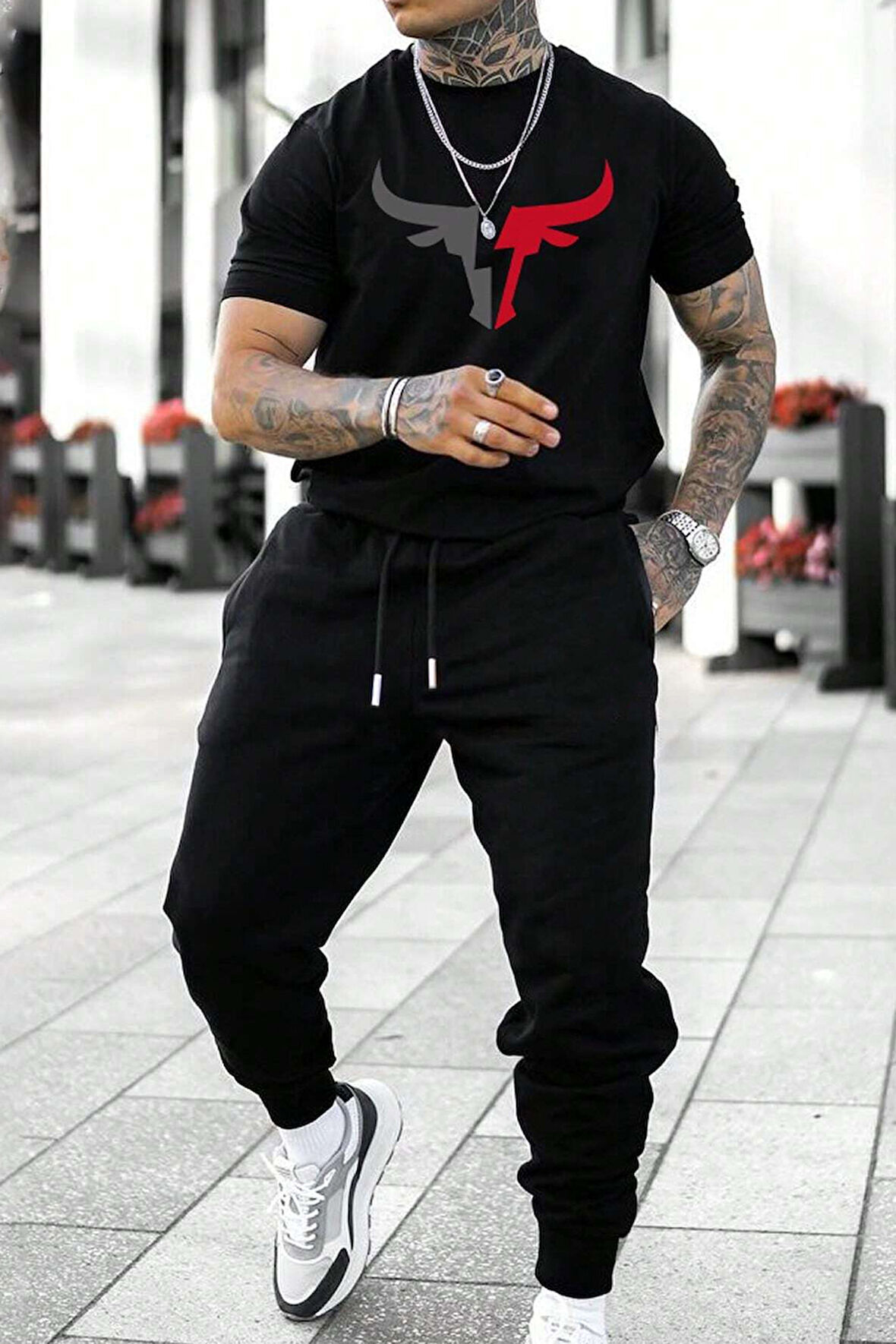 Uyguntarz Unisex Boğa Baskılı Eşofman Takımı