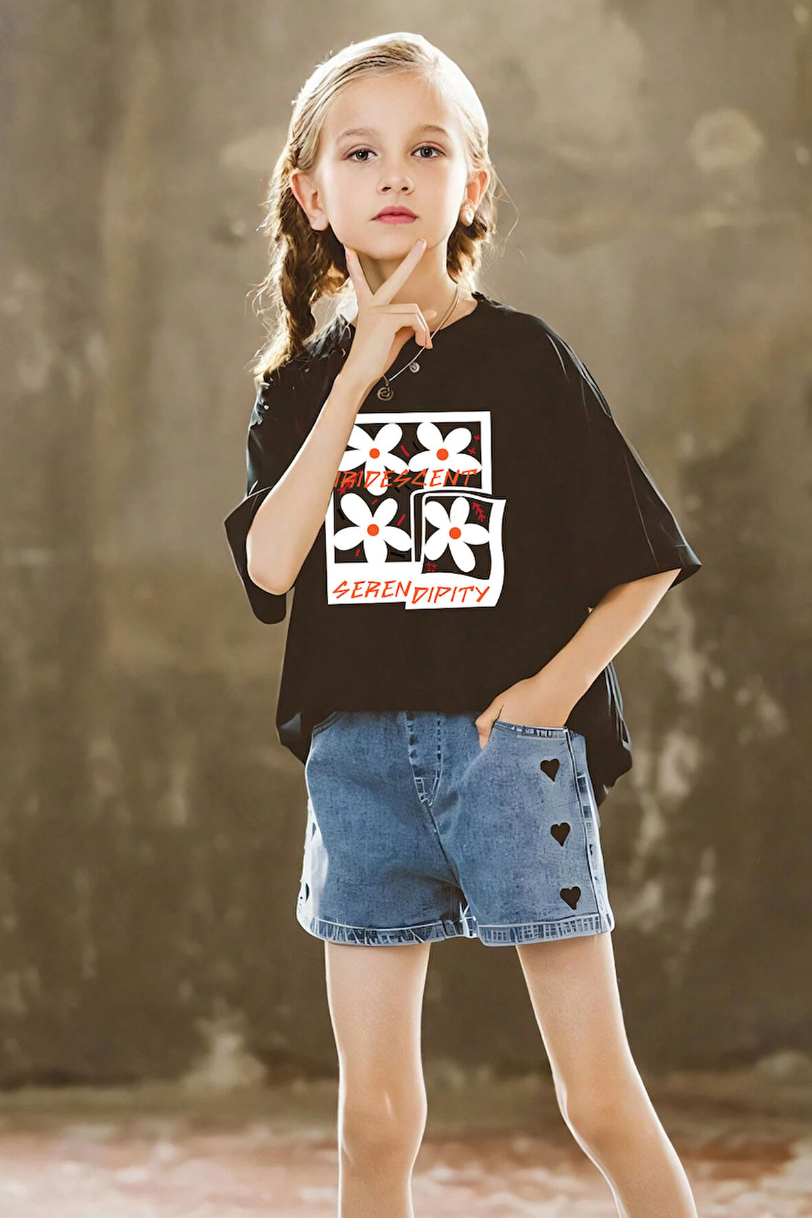 Uyguntarz Çocuk Seren Dipity Baskılı Pamuklu Tshirt