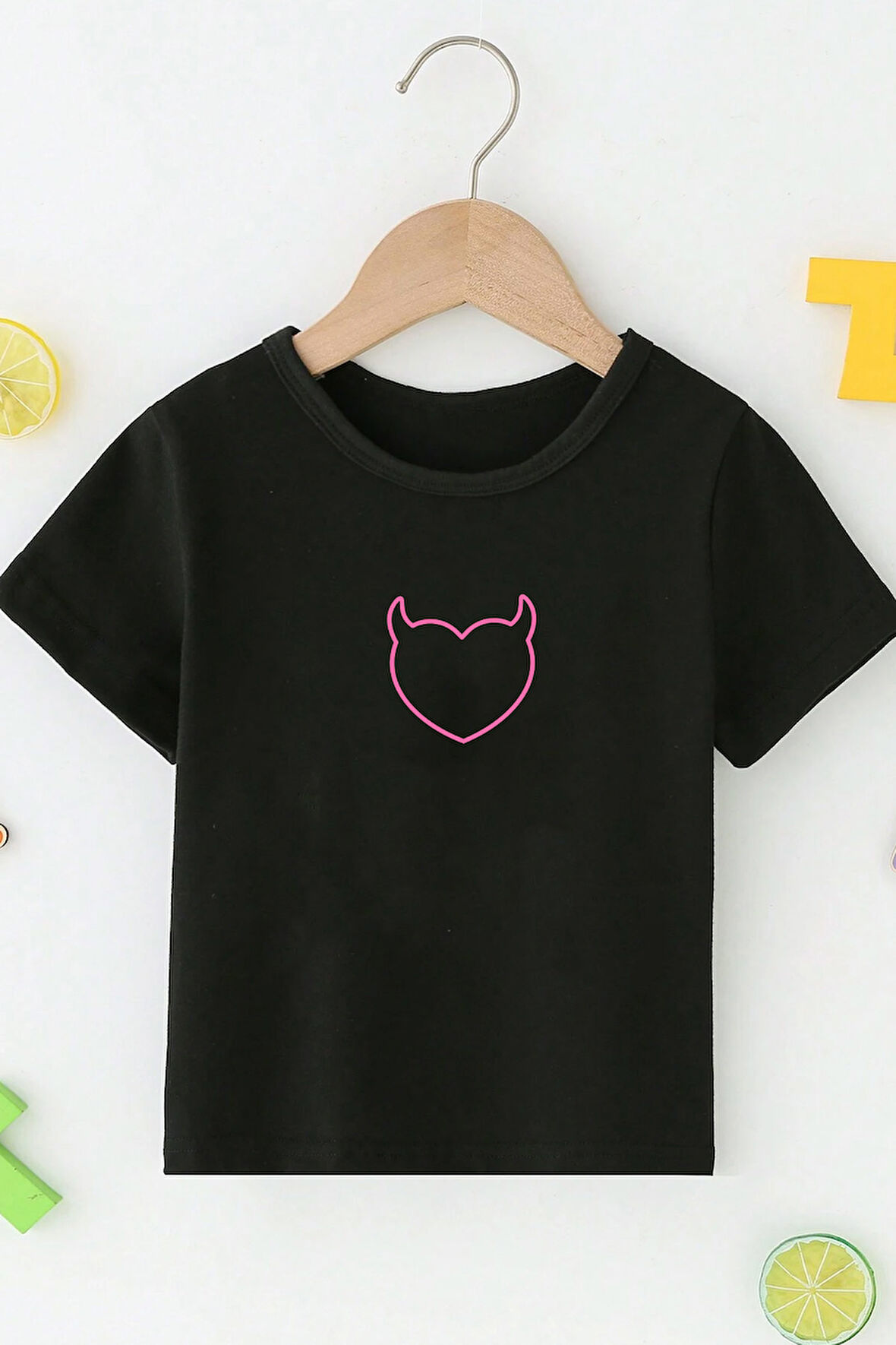 Uyguntarz Çocuk Kalp Baskılı Pamuklu Tshirt