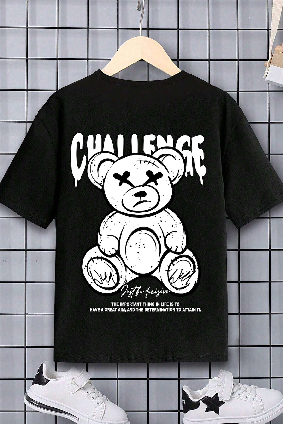 Uyguntarz Çocuk Challange Baskılı Pamuklu Tshirt