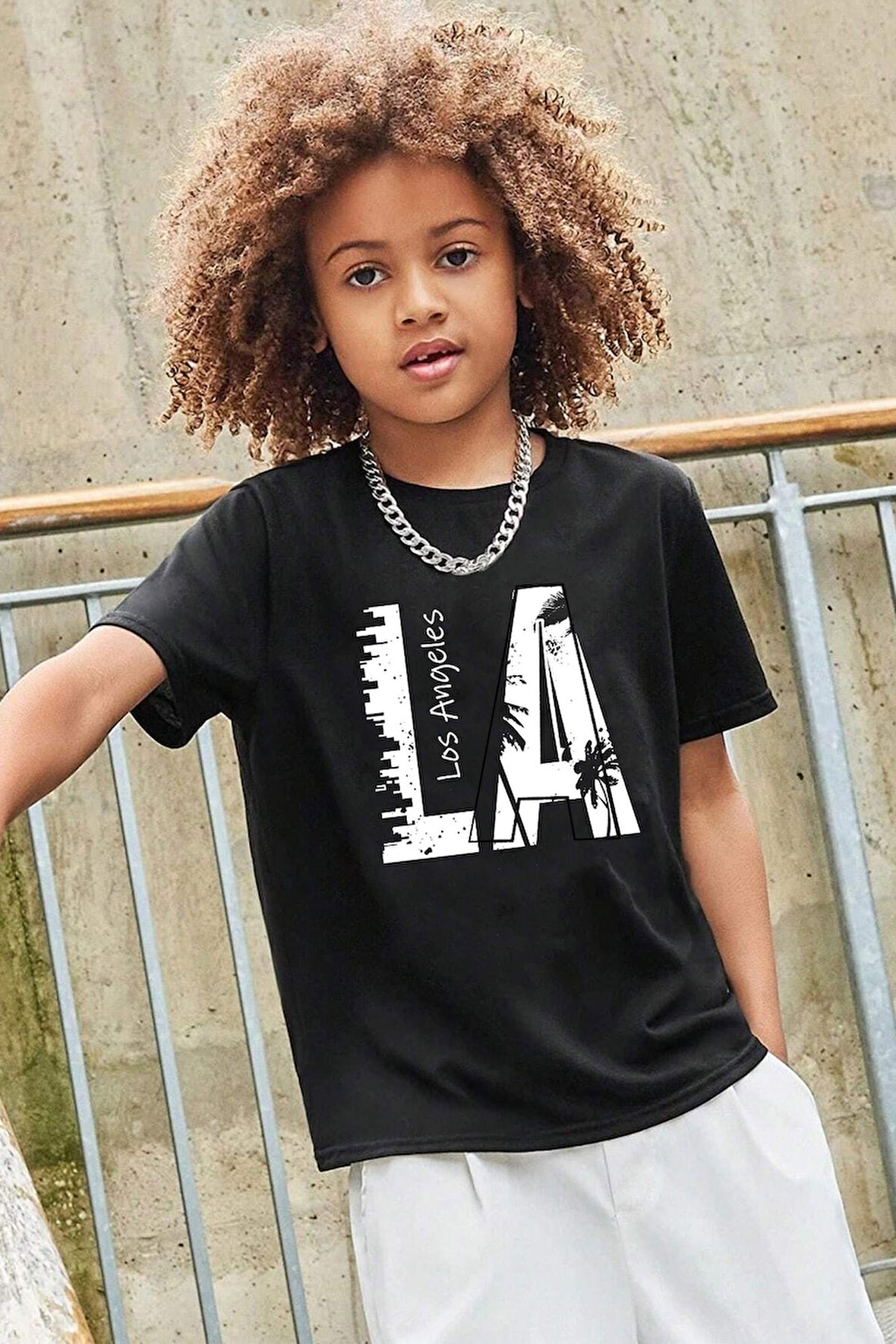 Uyguntarz Çocuk Los Angles Baskılı Pamuklu Tshirt