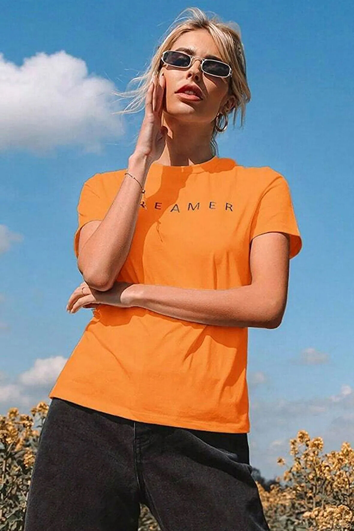 Unisex Dreamer Baskılı Oversize Tshirt