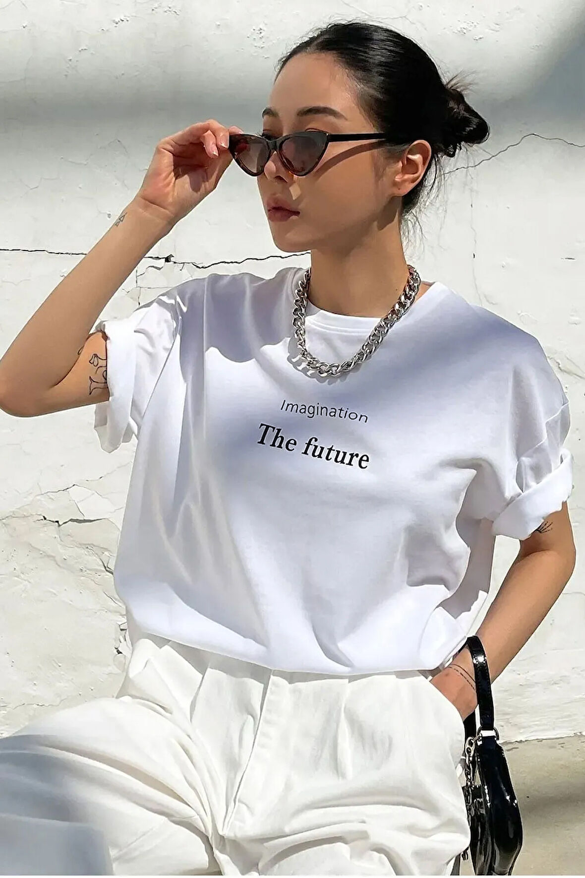 Uyguntarz Unisex The Future Baskılı Oversize T-shirt