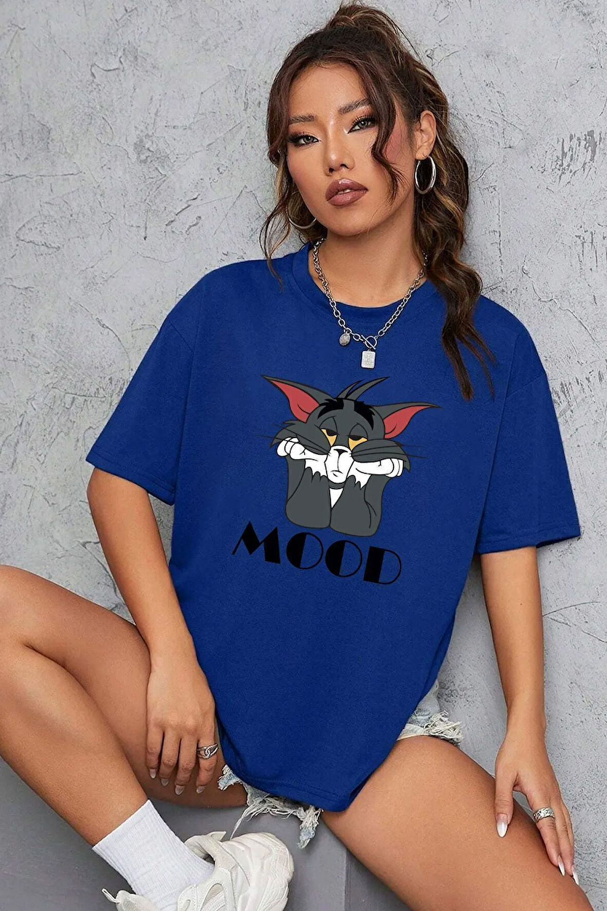 Uyguntarz Unisex Mood Baskılı Oversize Tshirt