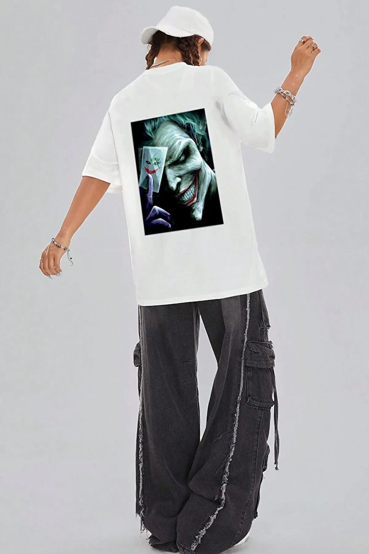 Unisex Joker Baskılı Oversize Tshirt