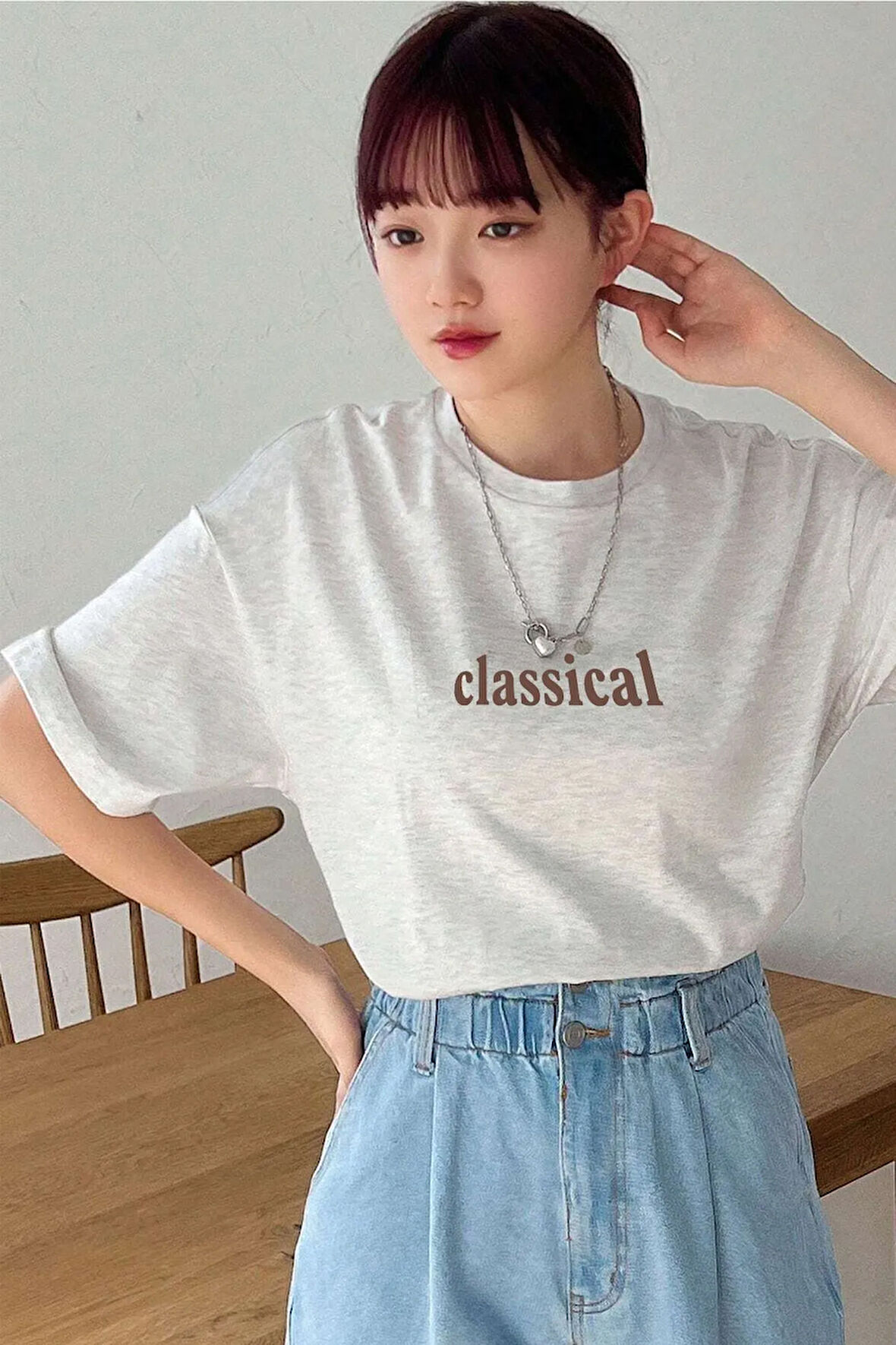 Unisex Classical Baskılı Oversize Tshirt