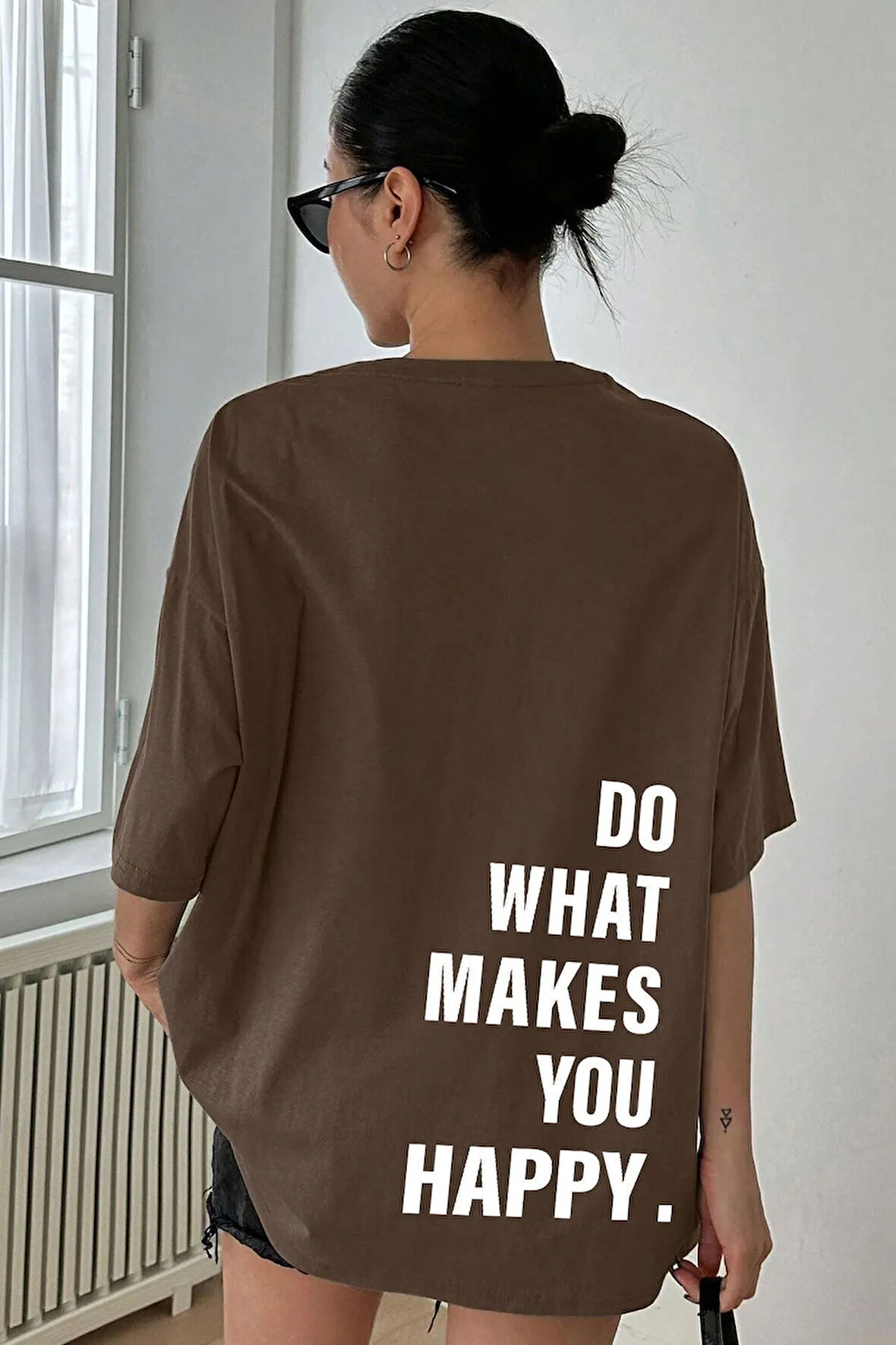 Uyguntarz Unisex Sırt Baskılı Do What Oversize Tshirt